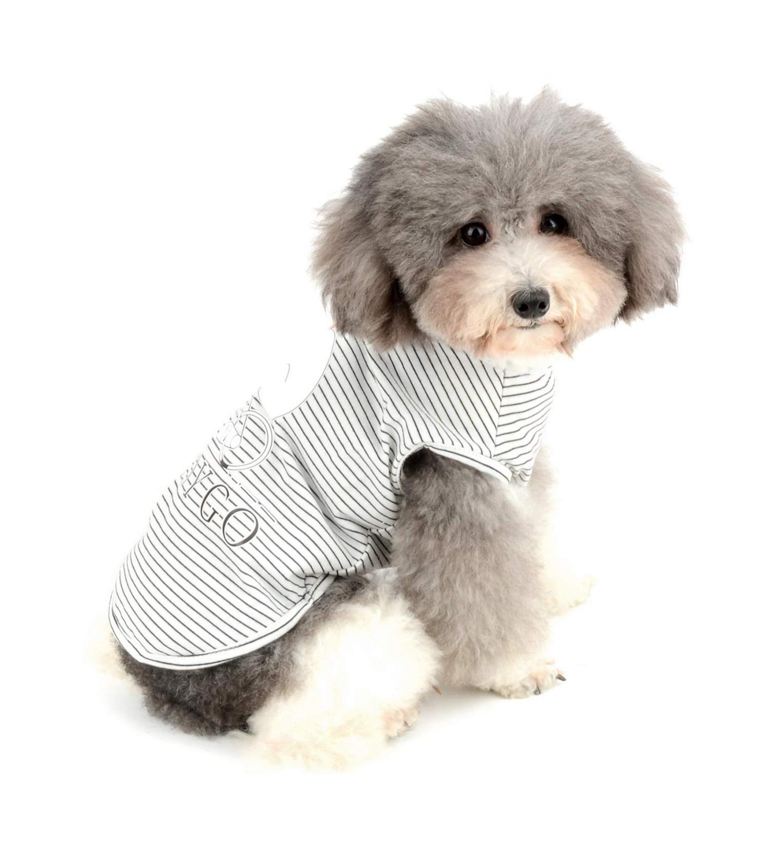 Zweitea Dog T-Shirts for Small Dogs - Summer Striped Tank Tops Soft Cotton Clothing for Puppies & Cats Perfect for Chihuahuas - Black XXL (52cm Chest 40cm Back) - Buy Online on GoSupps.com