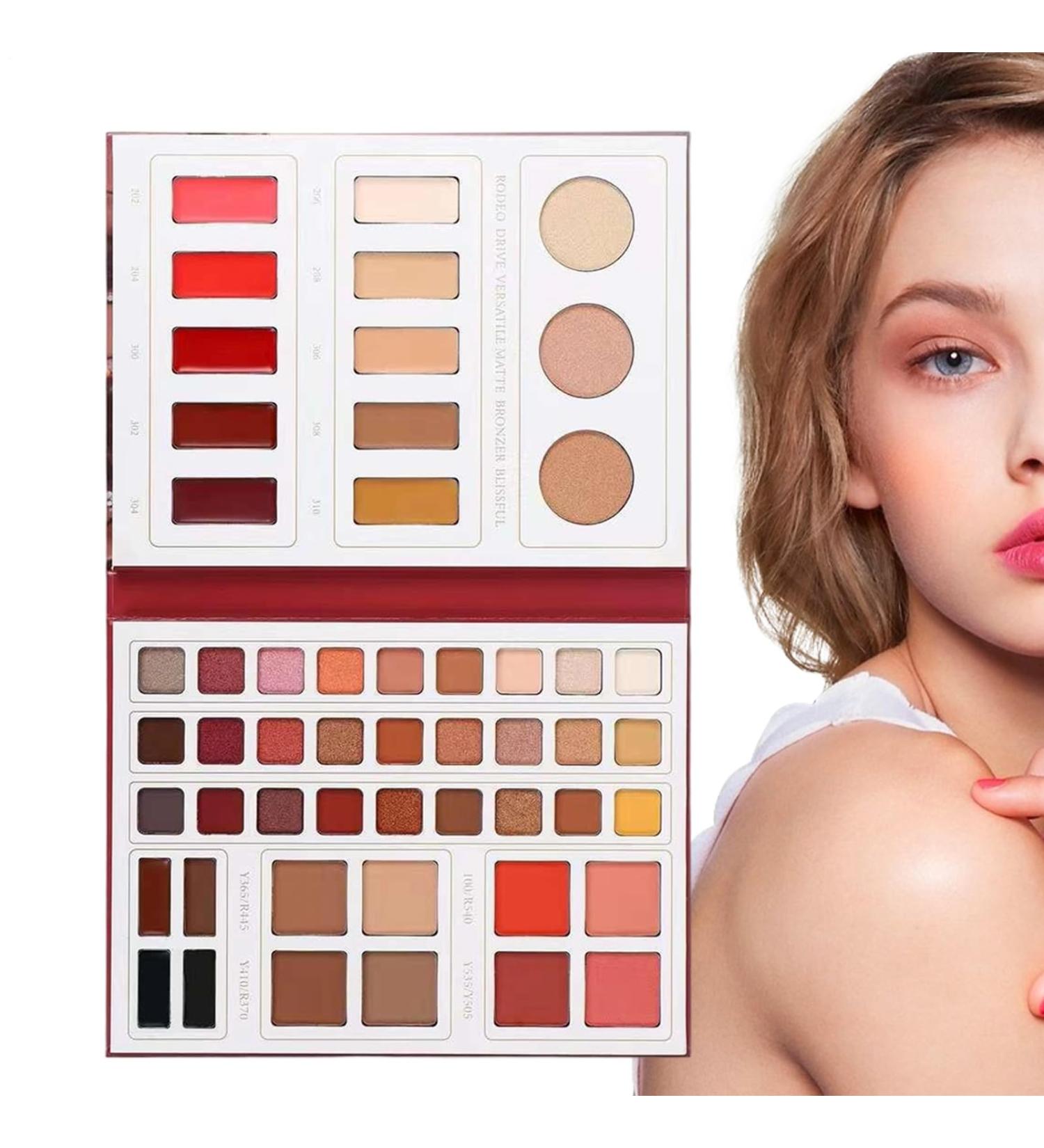 52 Color Eyeshadow Palette Matte Shimmer Makeup Kit Waterproof Blush Contour Set with Long Wear Face Makeup Collection Glams Look with Rich Pigments Eyeshadow Kit for Women Daily Party - Buy Online on GoSupps.com