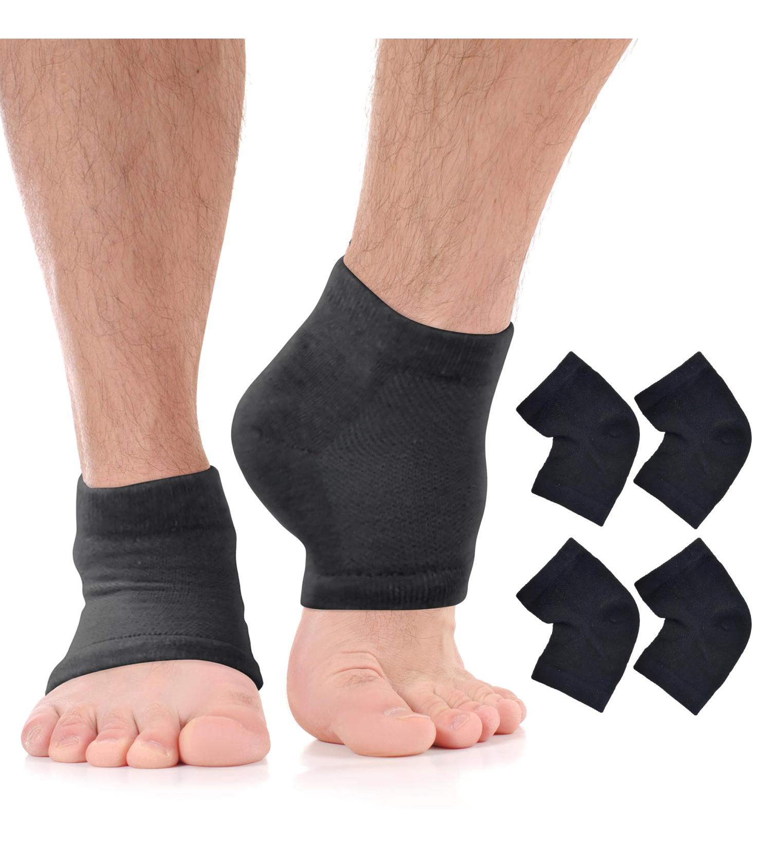Moisturizing Socks for Men & Women - Aloe Vera Cracked Heel Treatment | Lotion Gel Callus Remover - 2 Pairs X-Large Black - Buy Online on GoSupps.com