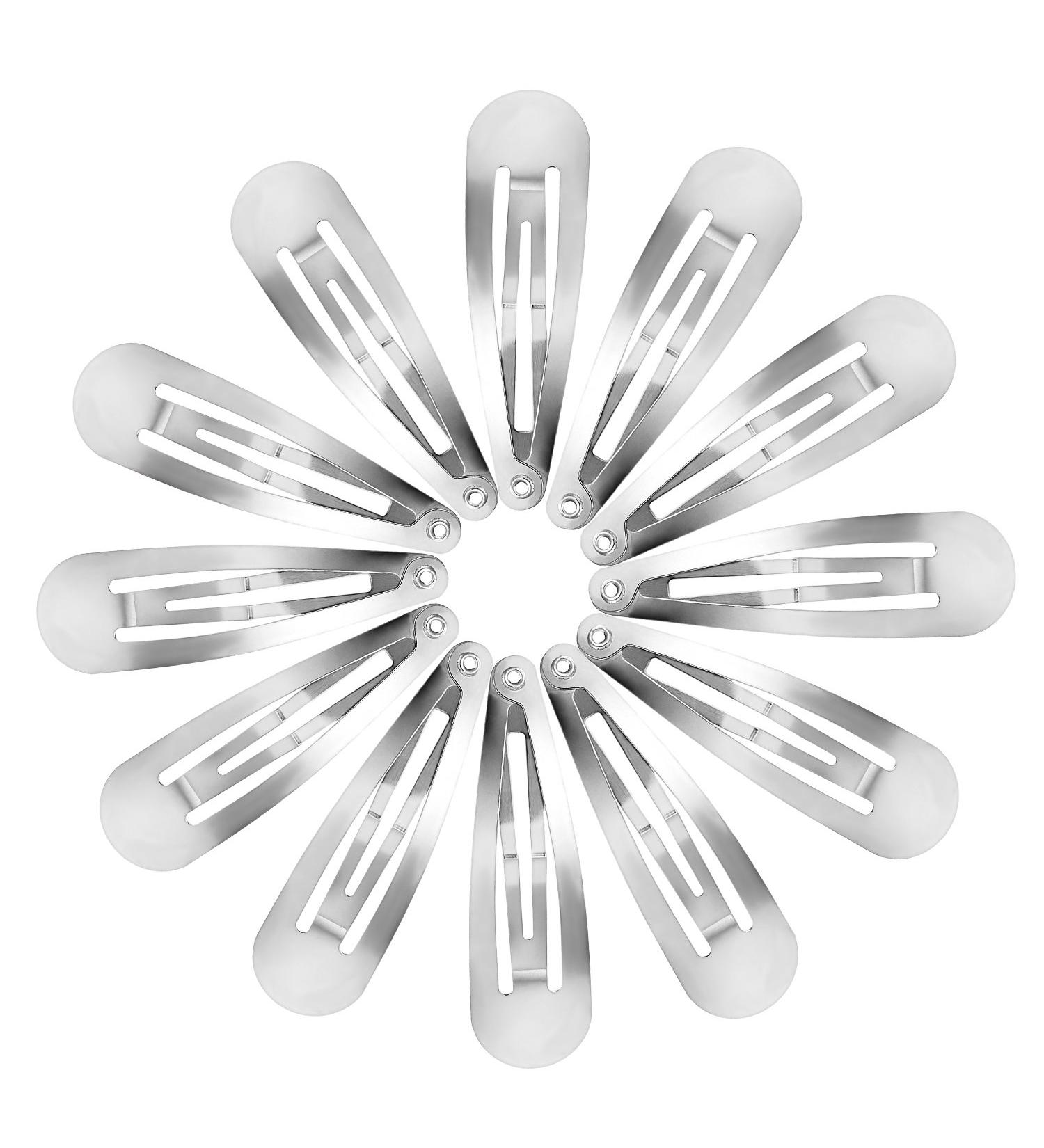 Hotop 50 Pack Snap Hair Clips | Hair Barrettes for Kids, Girls, and Women | 50mm (Silver) - Buy Online on GoSupps.com