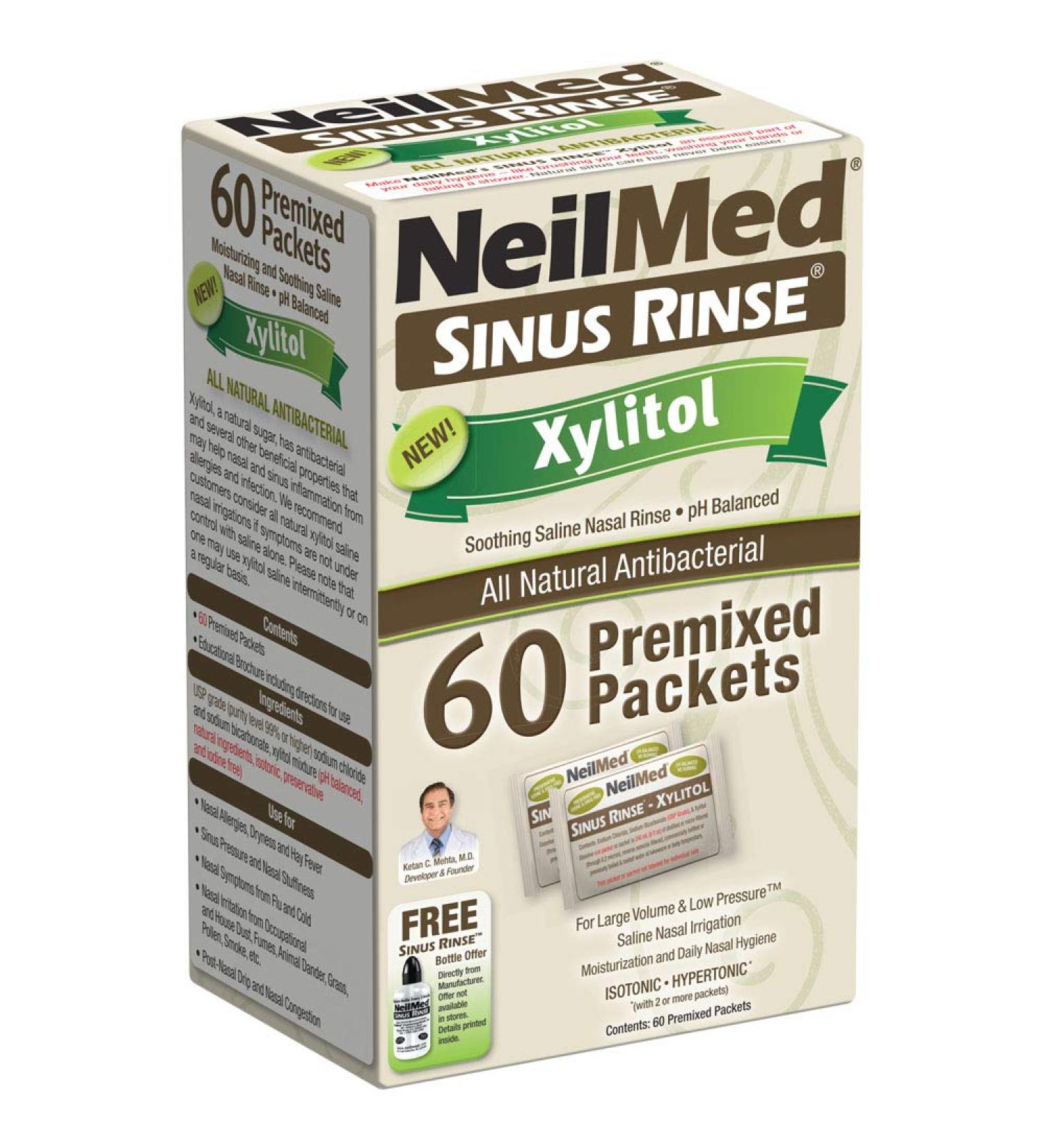 NeilMed Sinus Rinse Premixed Refill Packets with Xylitol 60ct - Convenient Sinus Relief - Buy Online on GoSupps.com
