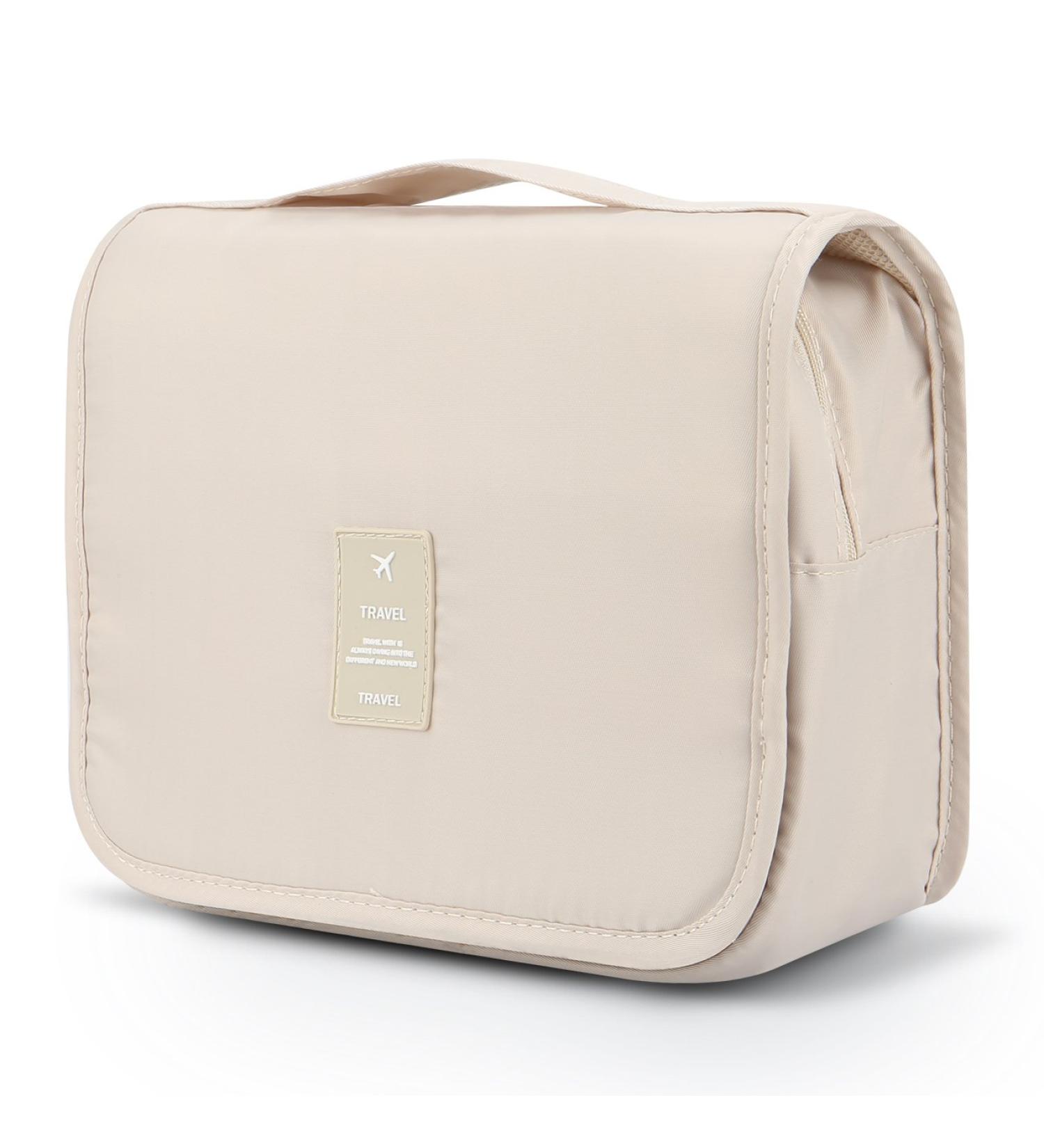 Mossio Large Hanging Toiletry Bag | Travel Makeup Organizer for Men & Women - Beige - Buy Online on GoSupps.com