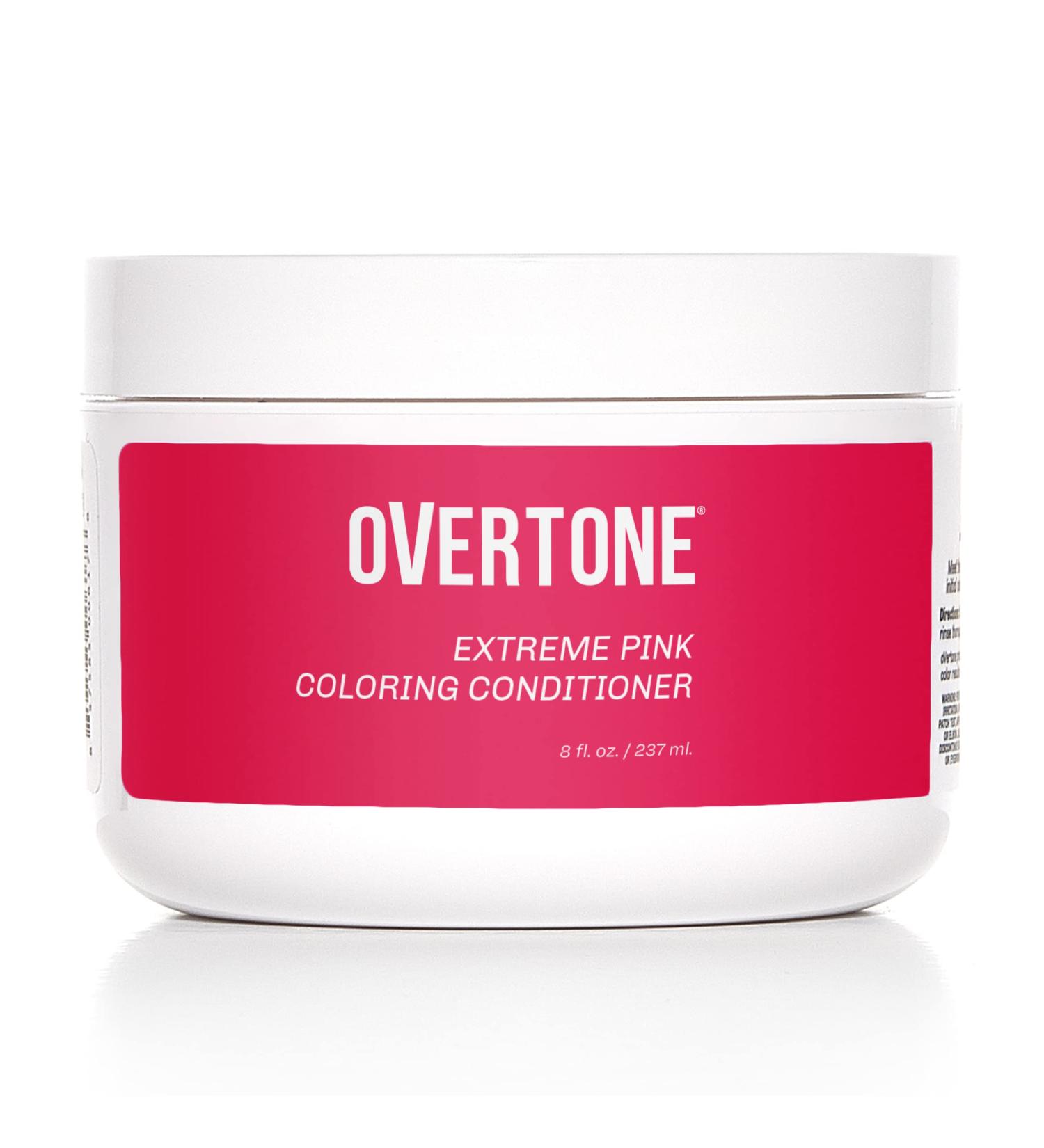 oVertone Extreme Pink Color Depositing Conditioner - 8 oz Semi-Permanent Hair Color with Shea Butter & Coconut Oil - Buy Online on GoSupps.com
