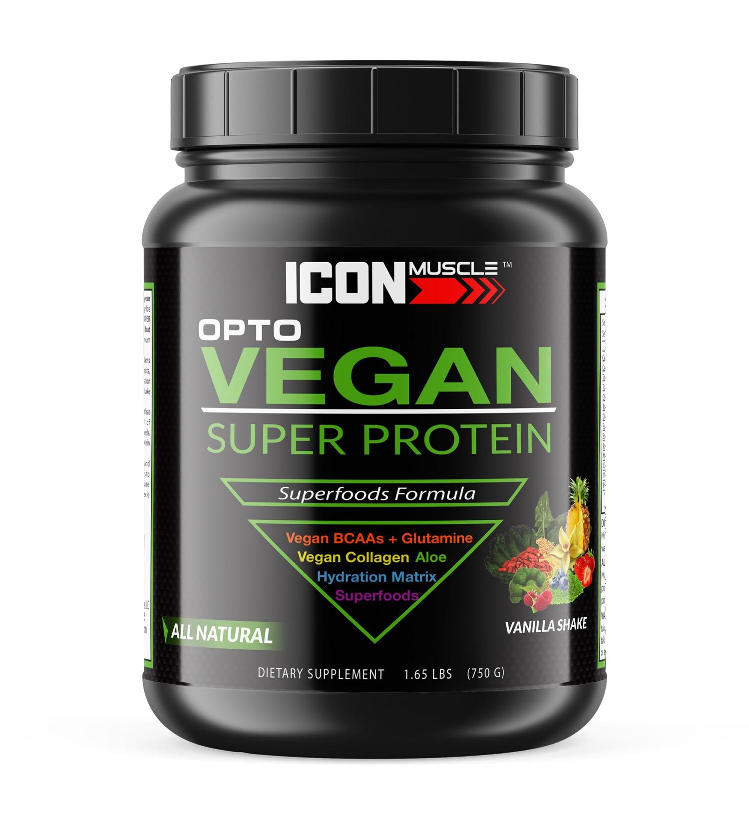 Opto Vegan Super Protein- Vanilla | Vegan Protein | Plant Based Protein | Hemp Pea Brown Rice | Greens | Antioxidants Vanilla Shake