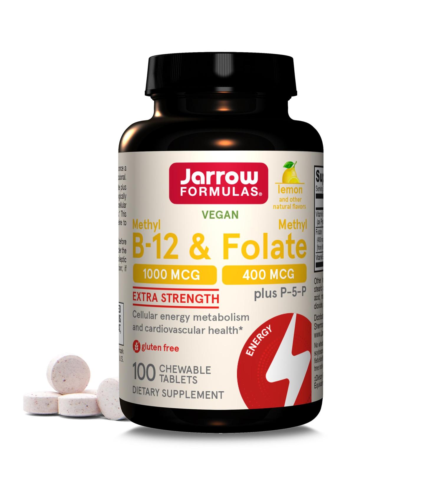 Jarrow Formulas B-Complex & Methyl B-12 Chewables Cellular Energy and Cardiovascular Support Supplement Bundle 100 Count Each - Buy Online on GoSupps.com