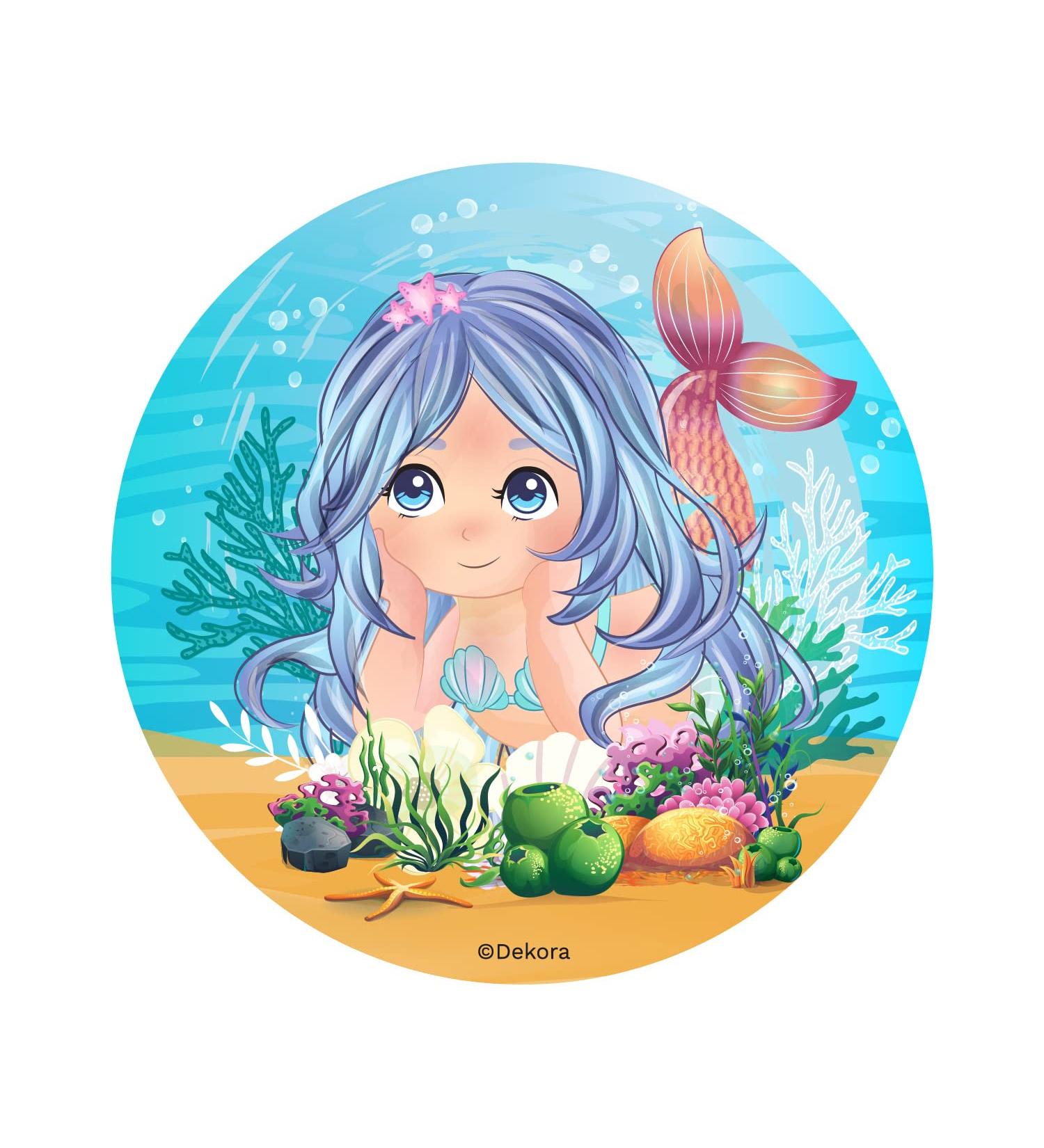 Dekora - Small Mermaid Sugar Free Edible Paper Cake Topper - 20cm Multicoloured 145099 - Buy Online on GoSupps.com