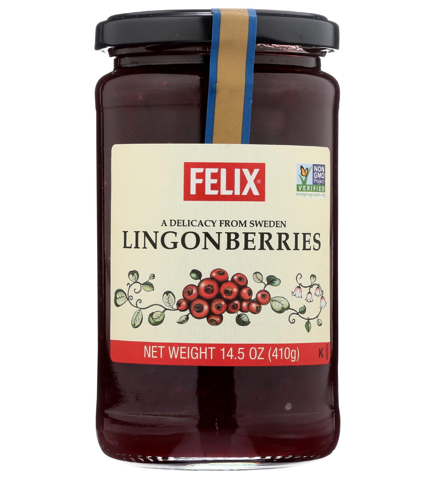 Felix Wild Natural Lingonberries 14.5 oz - Imported in Jar - Buy Online on GoSupps.com