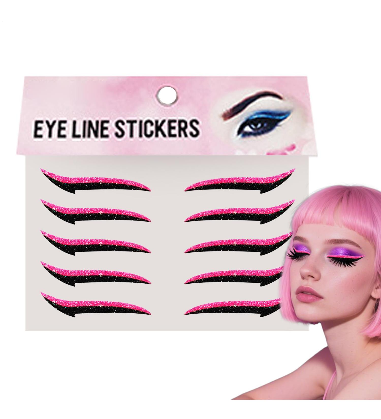Autocollants Eyeliner Pour Femmes D calque Fard Paupi res Femme | 10 Pi ces Autocollants Maquillage Yeux R sistants l'Eau Bandes Longue Tenue pour Femmes Rose - Buy Online on GoSupps.com