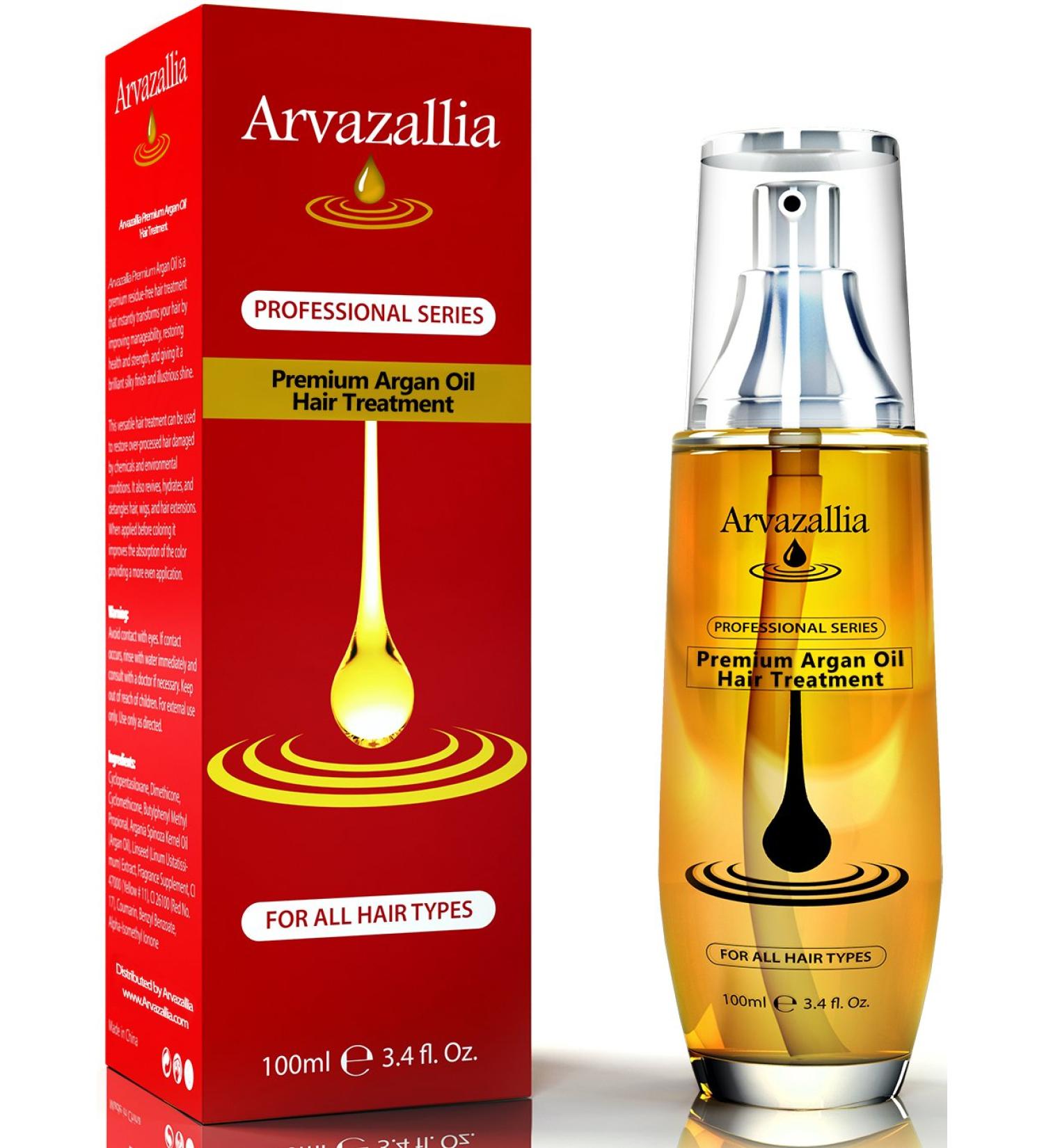Arvazallia Argan Oil Hair Treatment & Conditioner 3.4 Fl Oz - Leave-In Formula (1 Pack) - Buy Online on GoSupps.com