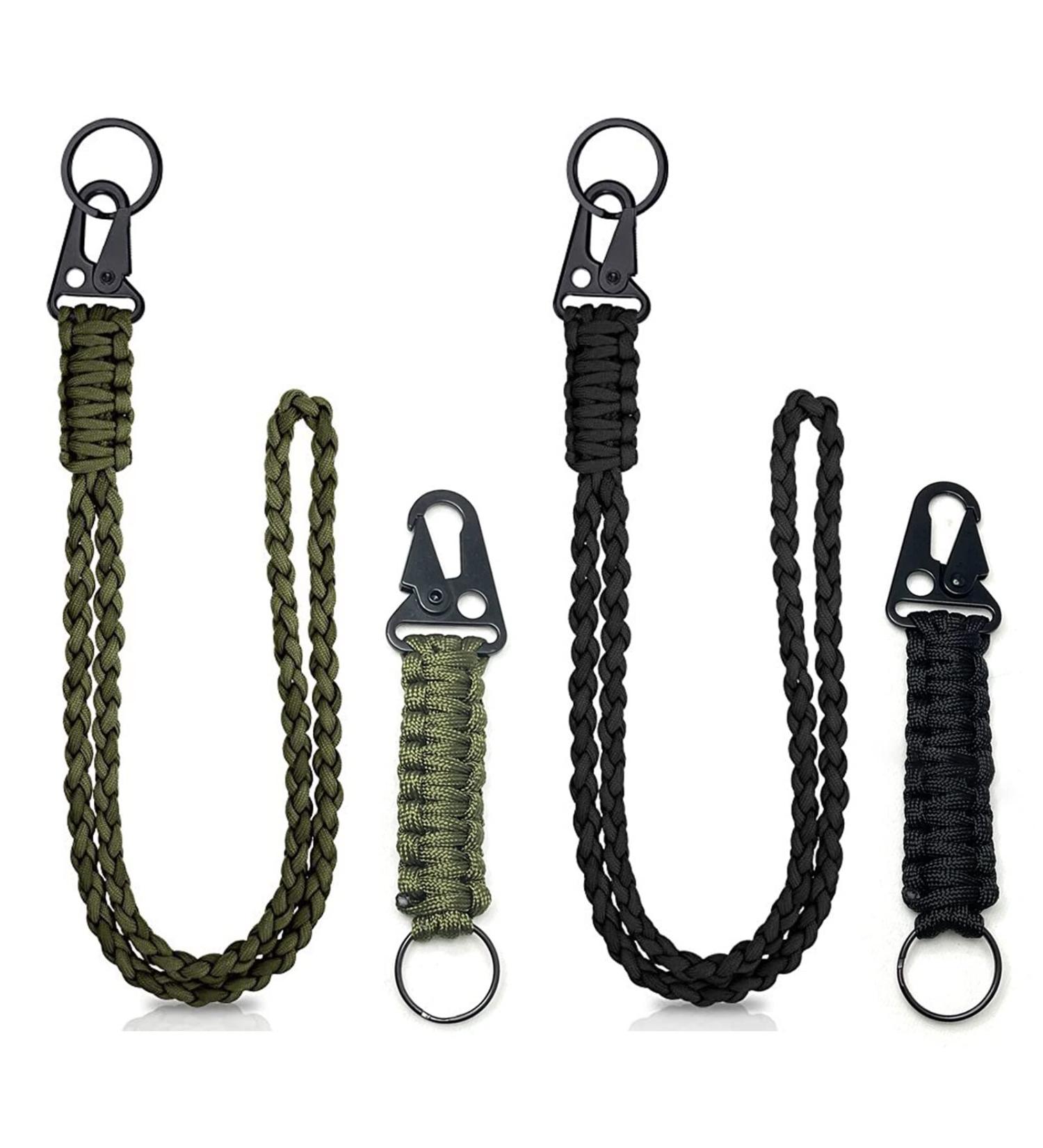 ROXNVM Paracord Key Trailer with Carabiner 4 Pack Lanyard Key Rings for Outdoor Camping & Hiking Ideal for Men & Women - Buy Online on GoSupps.com
