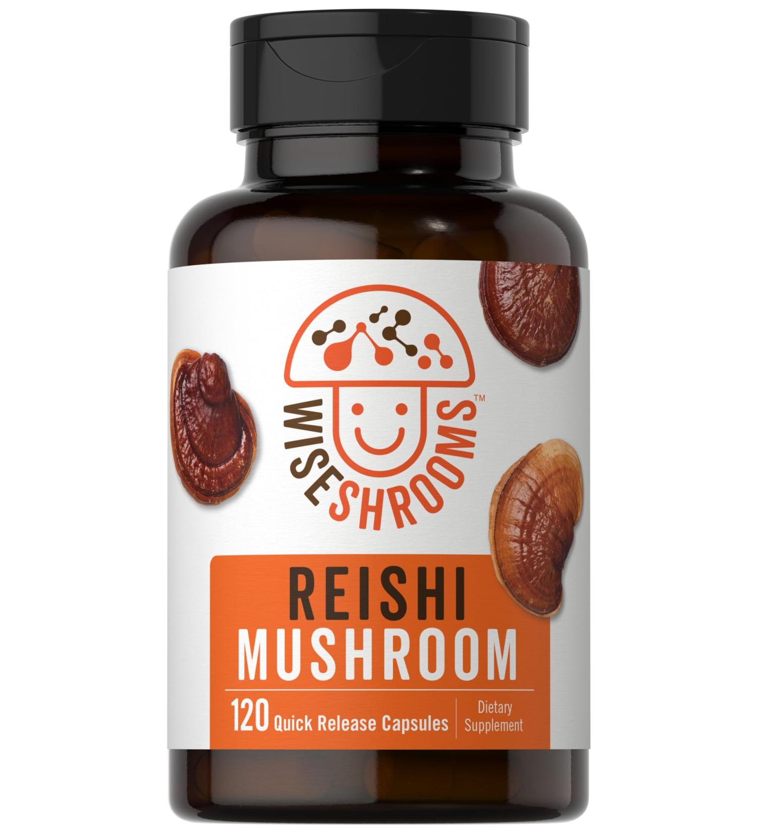 Carlyle Reishi Mushroom Capsules Extract | 120 Count | Non-GMO & Gluten Free Supplement | by Wiseshrooms - Buy Online on GoSupps.com