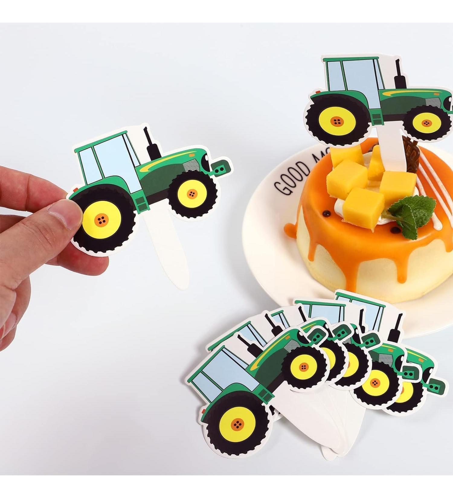 42Pcs Green Tractor Cupcake Toppers Farm Tractor Truck Car Cupcake Picks for Baby Shower Birthday Party Construction Party Supplies Cupcake Toppers Cooking and Baking - Buy Online on GoSupps.com