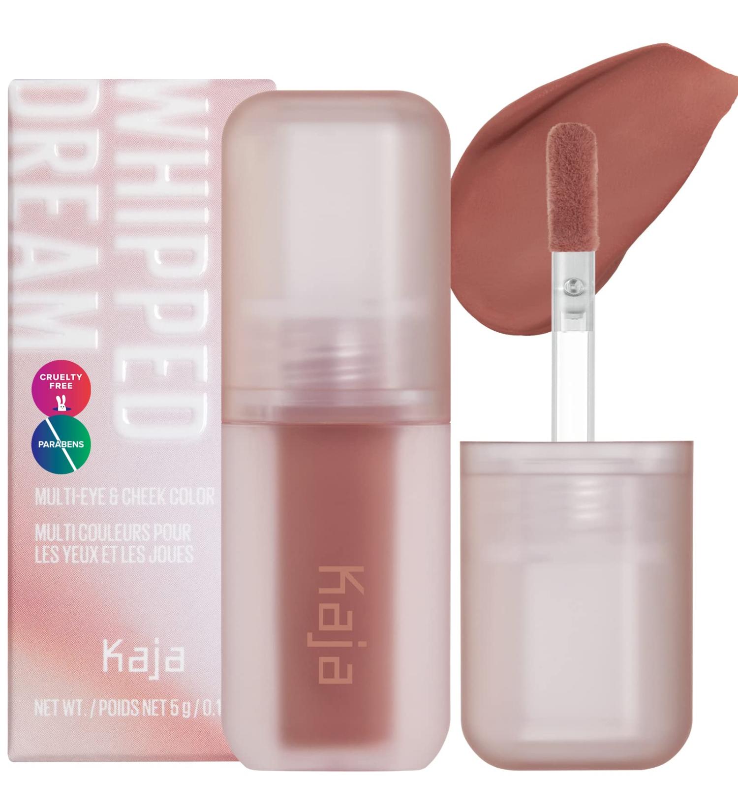 Kaja Whipped Dream Liquid Eyeshadow & Blush - Rose Macaron 0.17 Oz | Cotton Seed Oil | Buildable & Blendable | Airy Semi-matte Finish - Buy Online on GoSupps.com