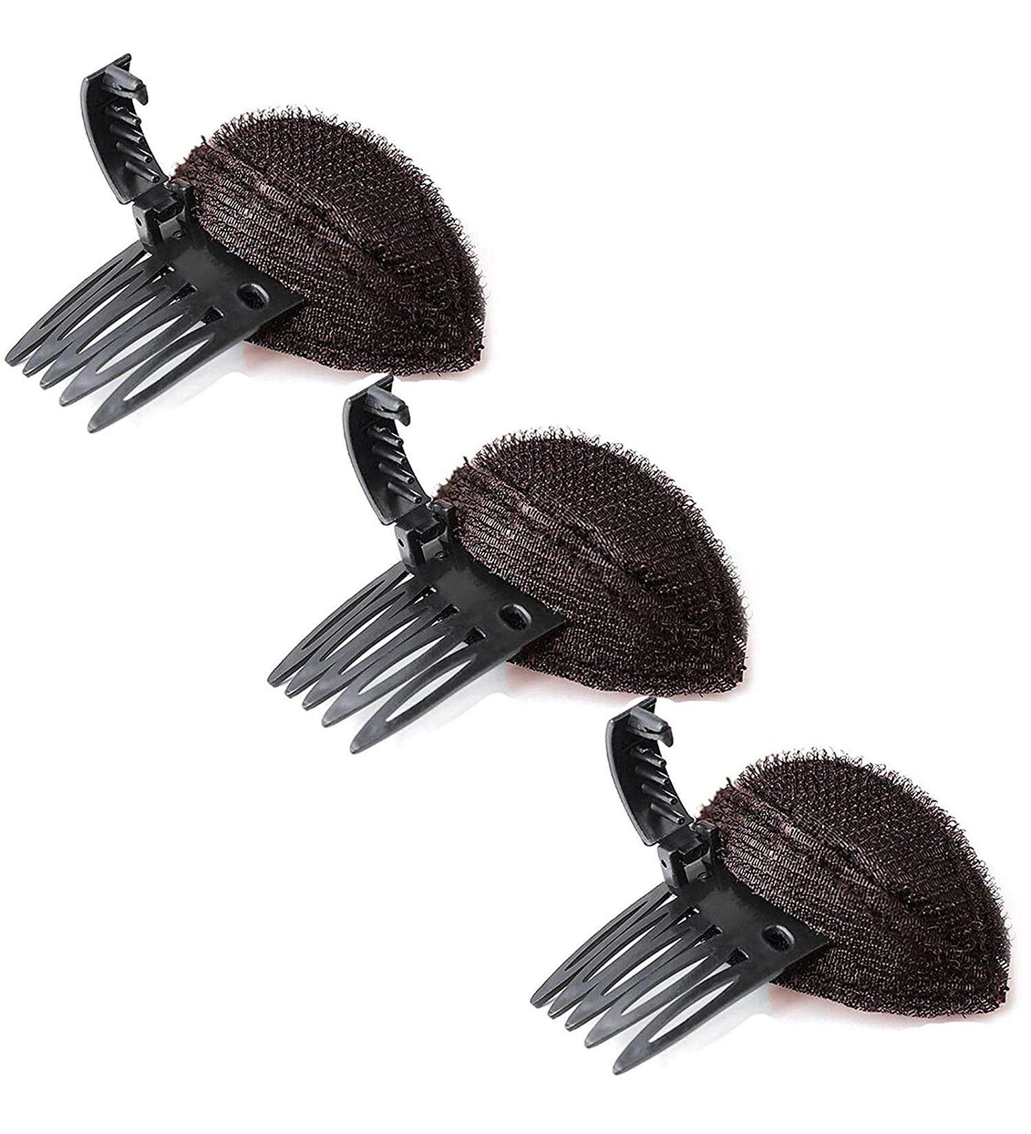 3Pcs Brown Perfect Puff Hair Head Cushion Set | Invisible Fluffy Hair Pad Sponge Clip | Bun Bump Up Volume Hair Base | Ideal for Women and Girls - Buy Online on GoSupps.com