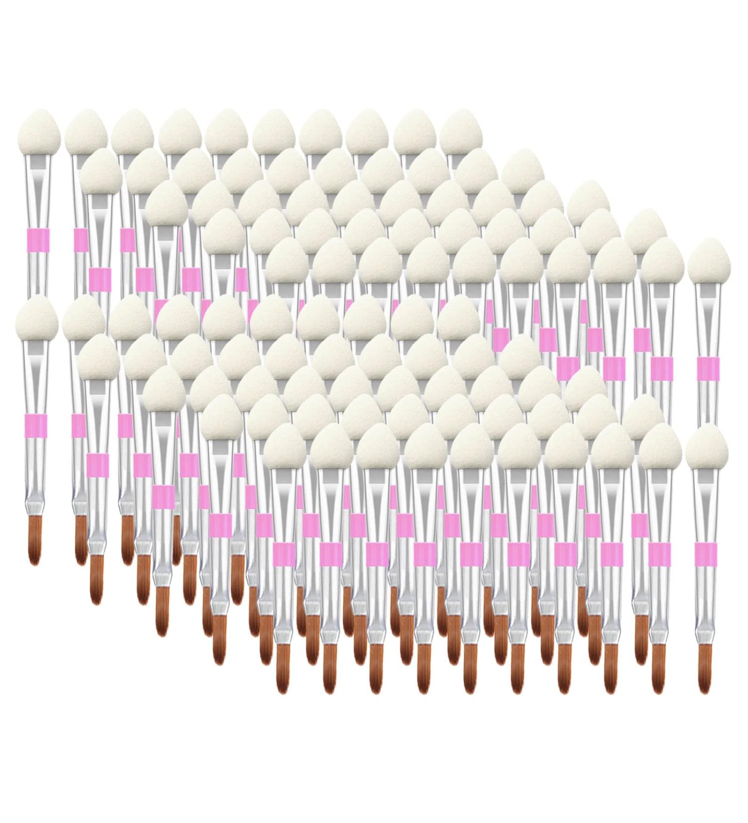 Buy 100pcs Mini Disposable Eyeshadow & Lip Brushes | Portable RoseFlower Makeup Applicators for Perfect Application | No Spilling - Buy Online on GoSupps.com