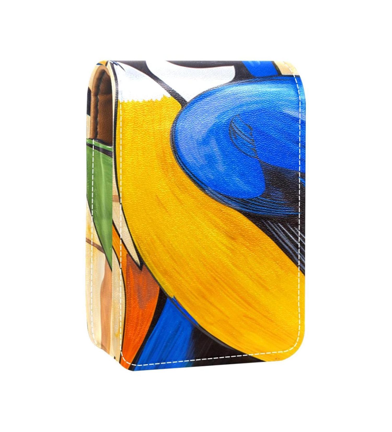 Travel Lipstick Organizer Case - Portable Makeup Bag with Mirror | Abstract Art Style G611b8vkae | International Shipping Available - Buy Online on GoSupps.com