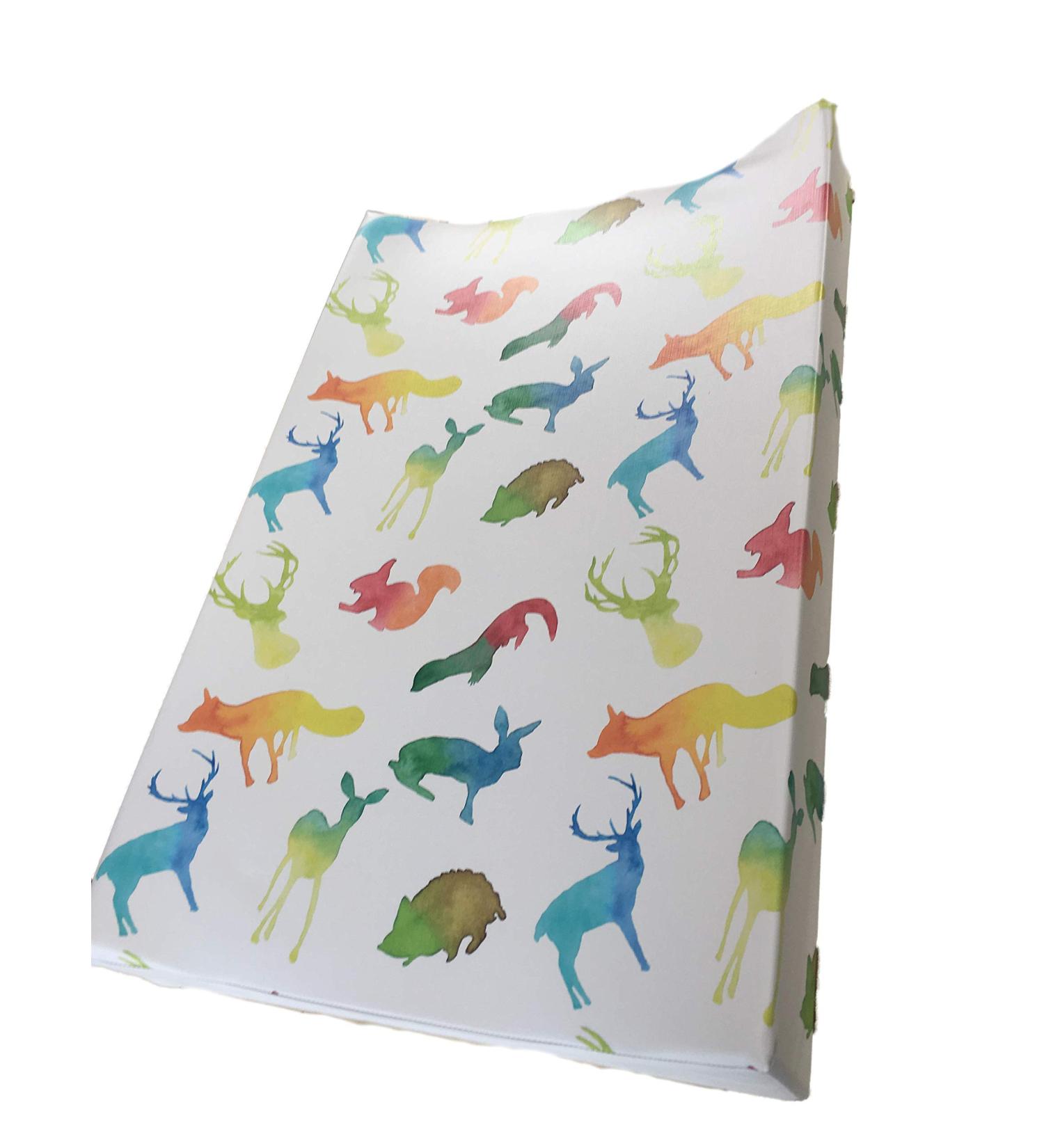 Gilded Bird Wedge Baby Changing Mat | Raised Sides Change Pad 69cm x 44cm | Extra Thick & Wipeable | Colourful Animals Design - Buy Online on GoSupps.com