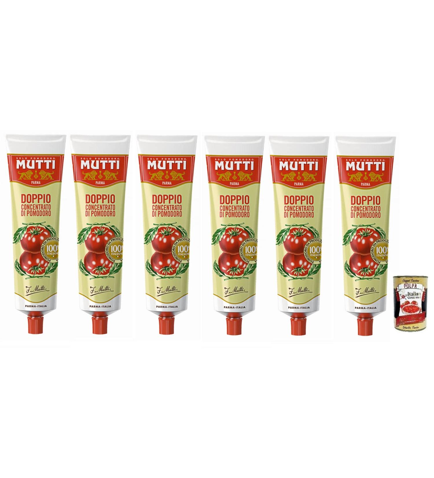  Italian Gourmet E.R. Mutti Double Concentrated Tomato 130 g 100 % Italian Tomato Tubes + 400 g Box of 6 - Buy Online on GoSupps.com