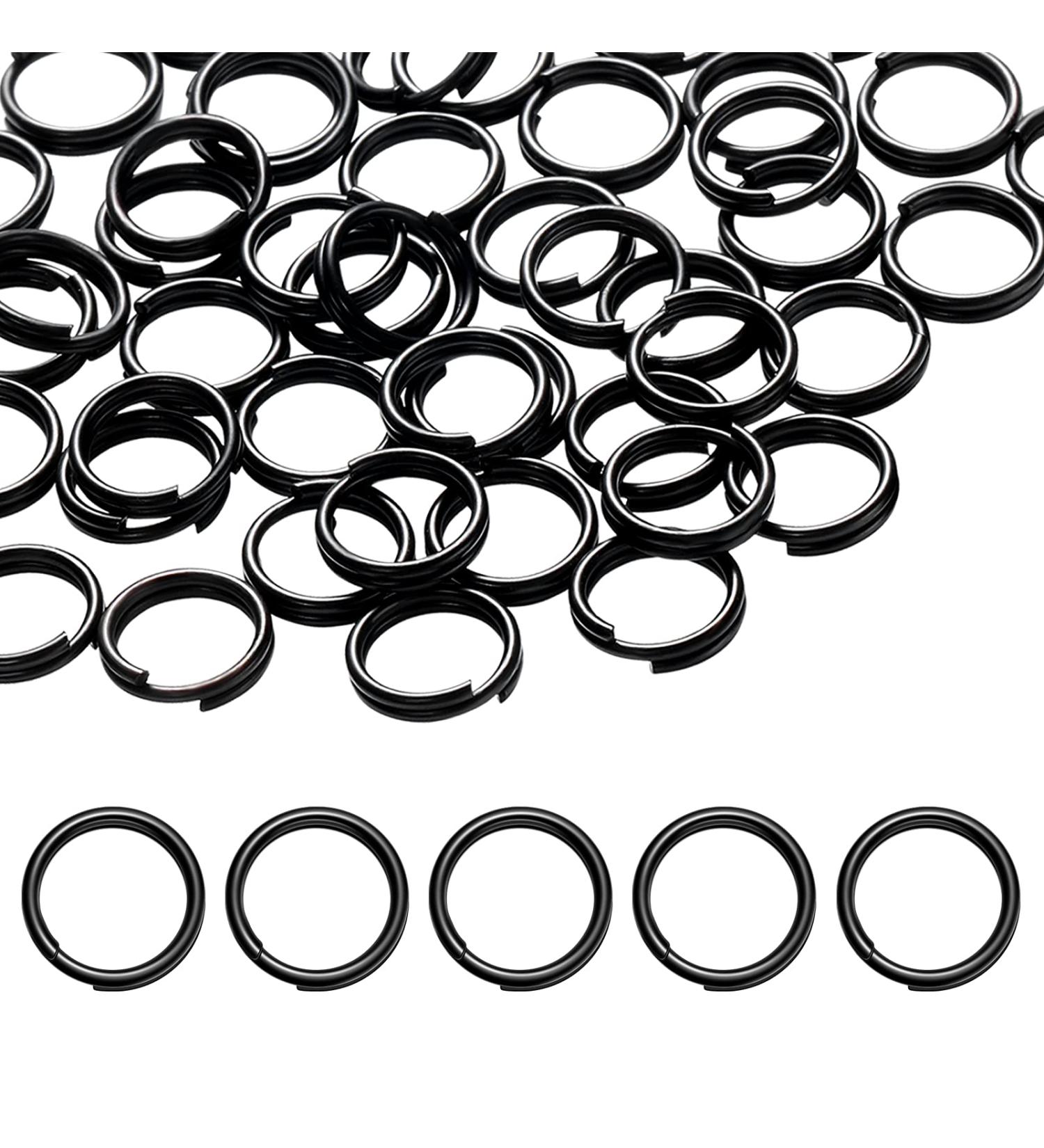 Hotop 10mm Black Metal Split Key Rings - 50 Pack for Keys Organization and DIY Crafts - Buy Online on GoSupps.com