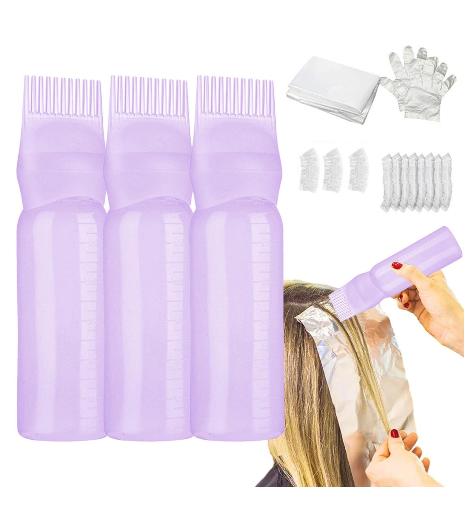Oil Scalp Applicator - 160ml Oil Applicator for Hair Dye Hair Dye Brush Bottle Lightweight Oil Bottle with Graduated Scale Hair Oiling Applicator Bottle for Hair Scalp Purple - Buy Online on GoSupps.com