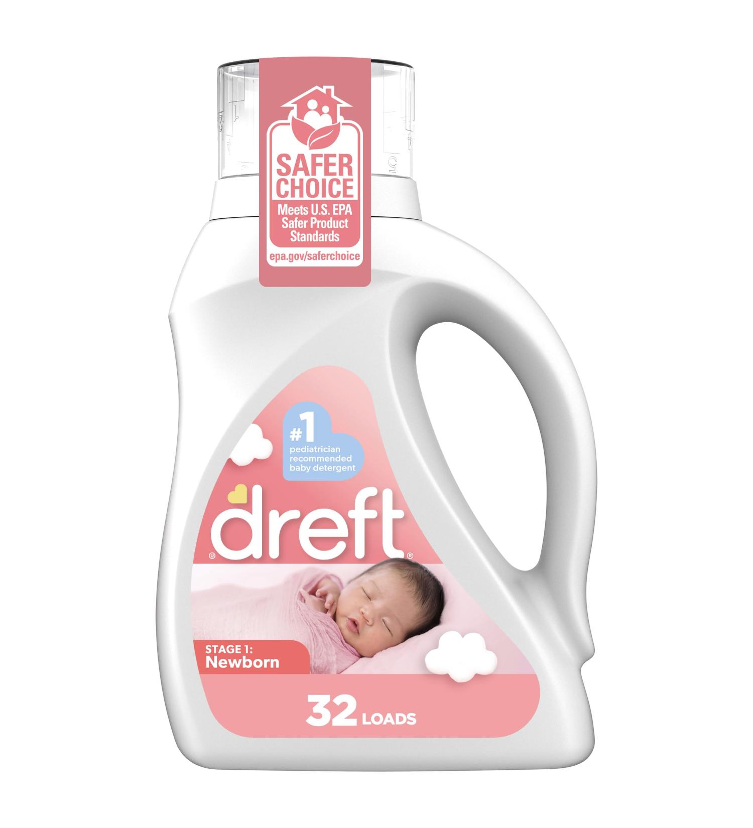 Dreft Stage 1 Newborn Baby Liquid Laundry Detergent | Gentle on Sensitive Skin | HE Compatible | 32 Loads - Shop Now - Buy Online on GoSupps.com