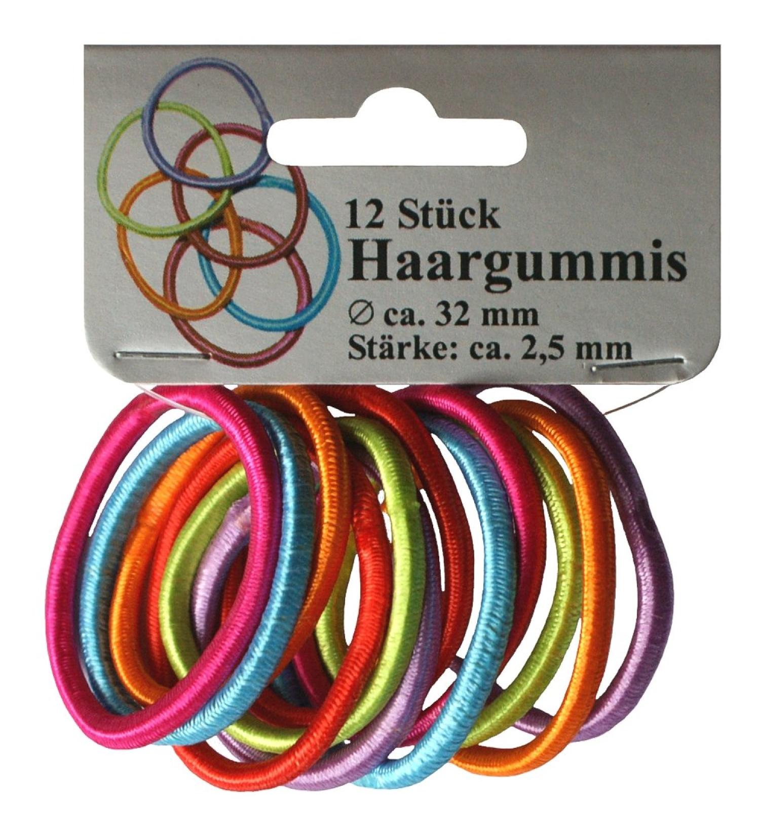 12 hair ties for children various colors 32mm "without clip" hair accessories on self-service card ponytail holders hair ties hair ties 2345