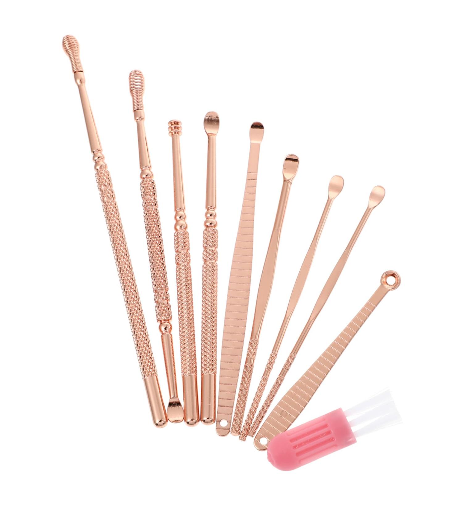 FOMIYES Earwax Remover Kit for Kids - Stainless Steel Ear Cleaning Tools & Earring Spoons | Multifunctional Ear Wax Scoop Set in Pink - Buy Online on GoSupps.com