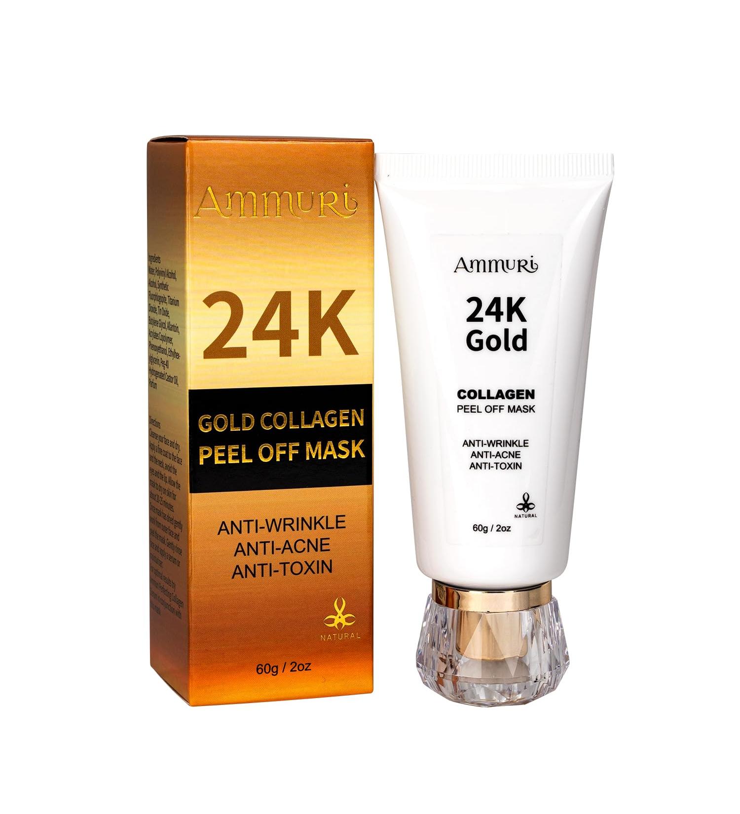 AmmuRi 24K Facial Mask Anti-Wrinkle Brightening Serum for Dry/Sensitive Skin Blackhead Removal Exfoliation Moisturisation - Buy Online on GoSupps.com