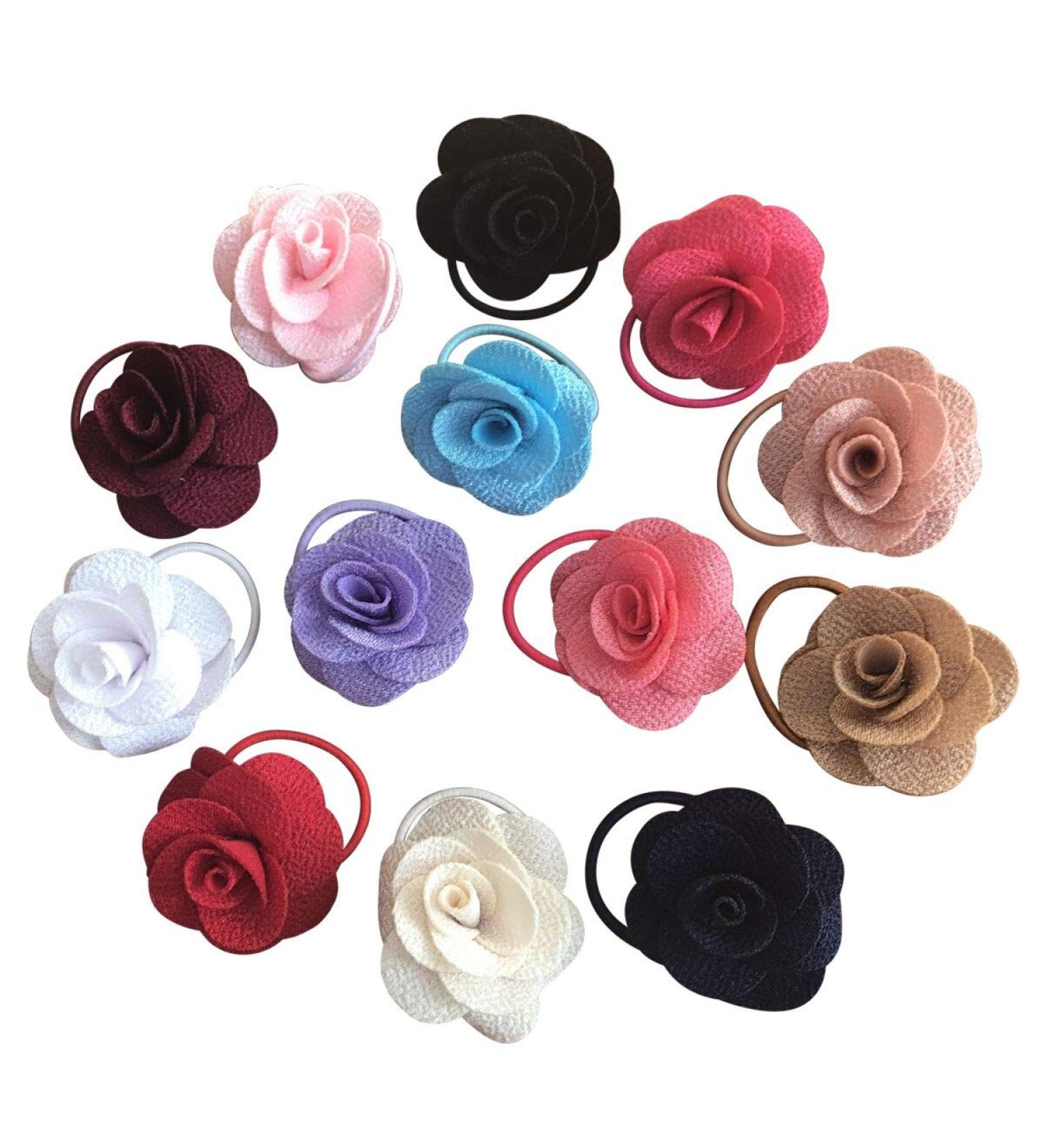 Baby Girls Hair Ties Rope 13PCS Small Seamless Hair Bands Ponytail Holder No Damage Flower Hairbands for Kids Toddlers 13pcs Camellia - Buy Online on GoSupps.com