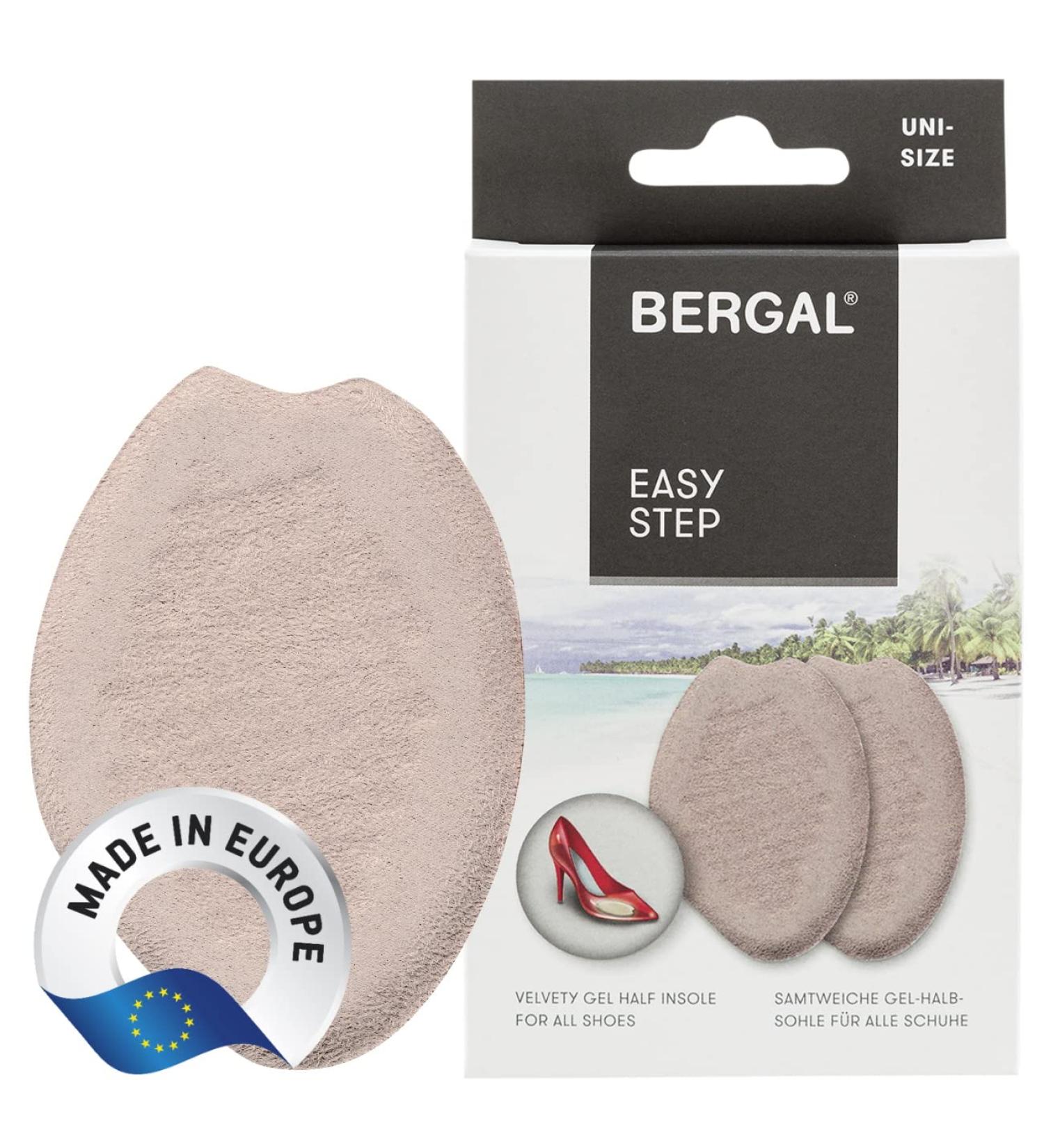 Bergal Easy Step Large Silicone Pads - Self-Adhesive Gel Cushions for Women's Shoes | Forefoot Comfort & Slippery Toe-Free Design - Buy Online on GoSupps.com