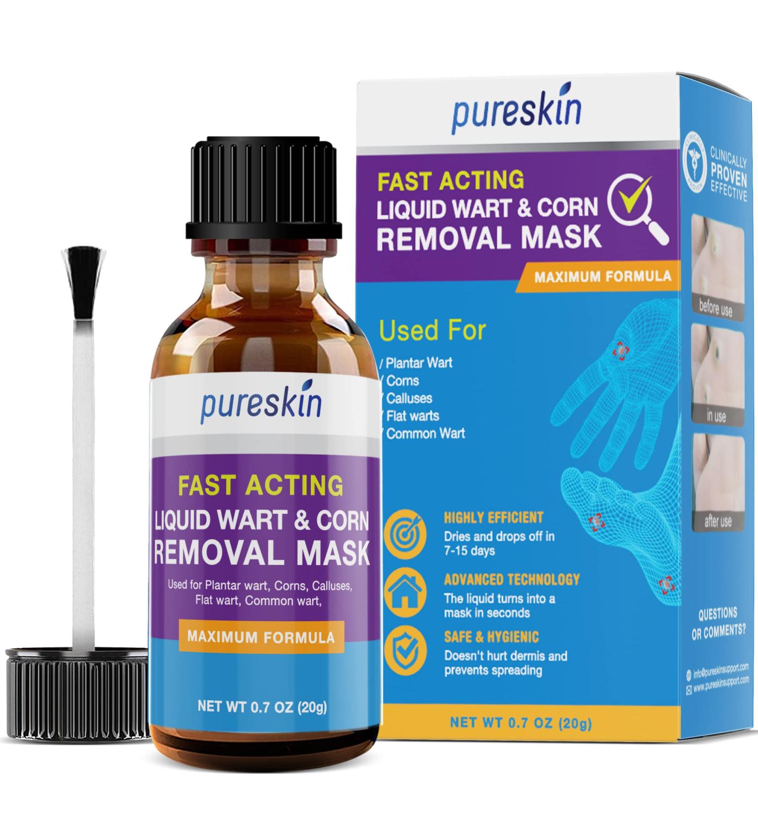 Pureskin Extra Strength Liquid Corn Remover for Toes and Feet - Callus Removal Treatment - Buy Online on GoSupps.com
