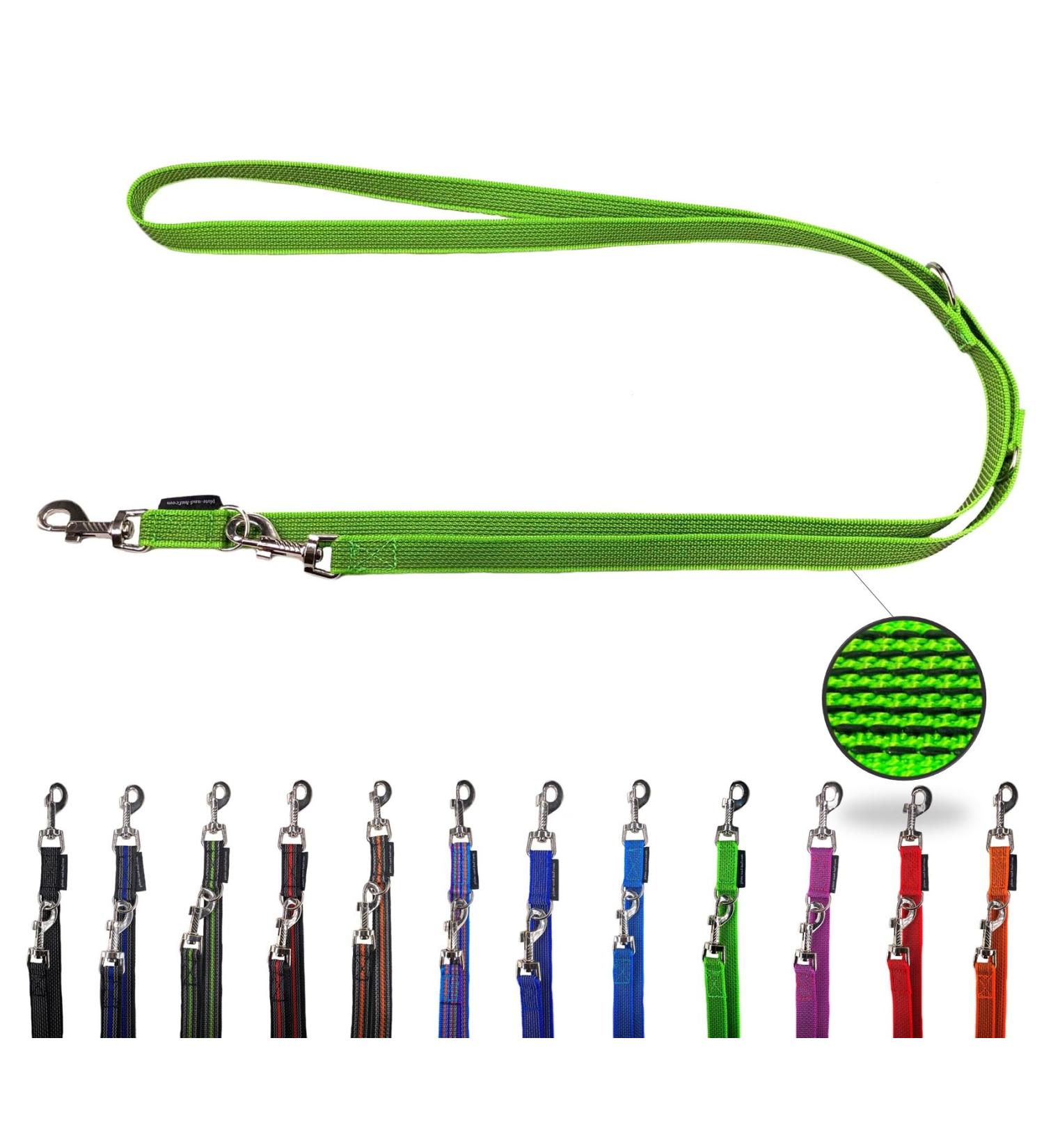 Adjustable Dog Linen Leash for Medium & Large Dogs - 2.40m in Neon Green | Durable & Stylish | International Shipping - Buy Online on GoSupps.com