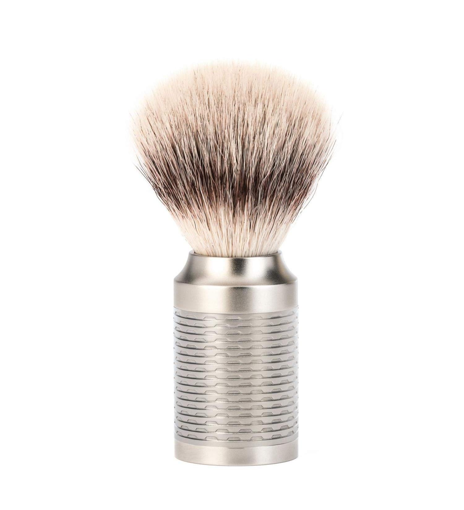 M HLE Rocca shaving brush Silvertip Fibre handmade stainless steel handle
