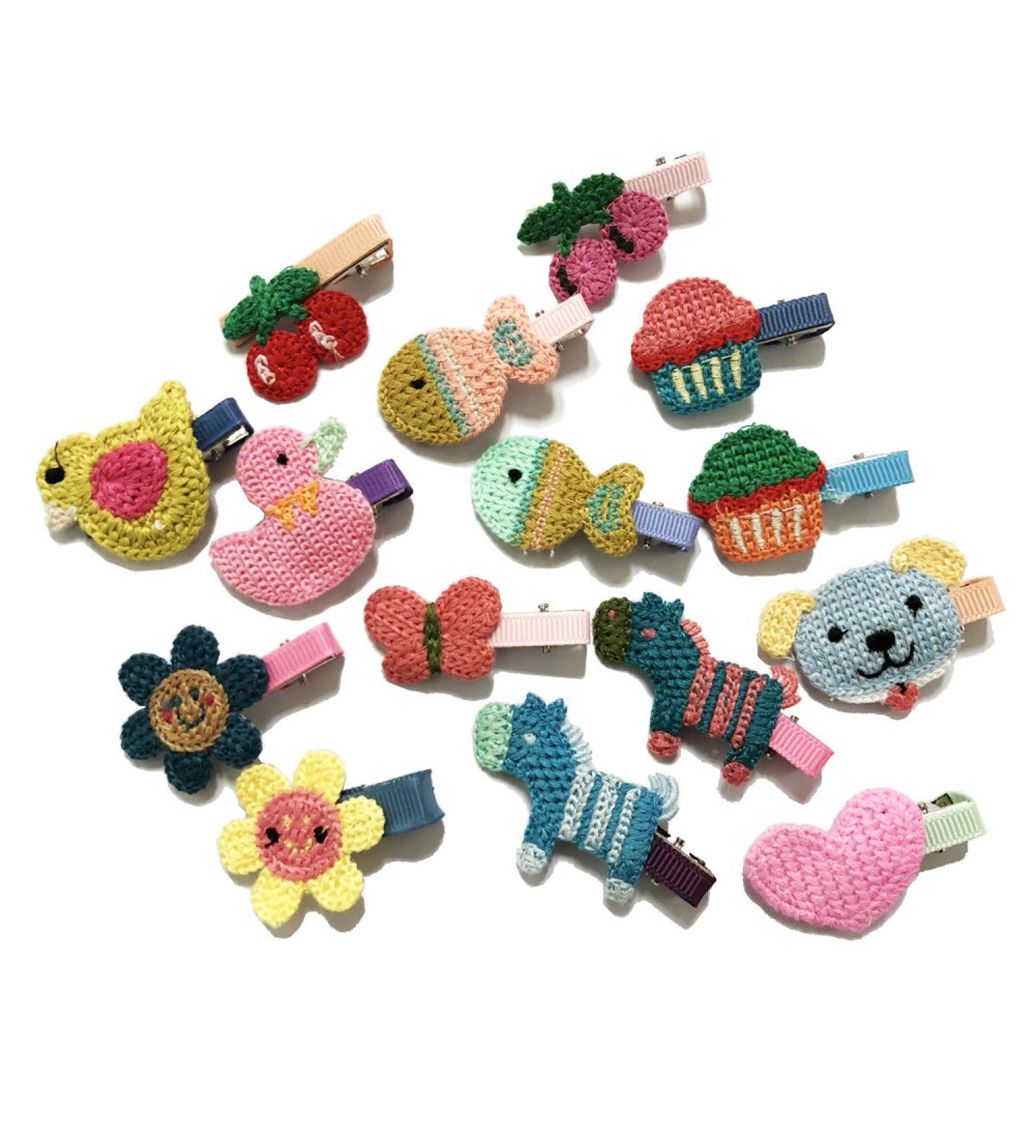 Rimobul 15 PCS Handmade Crocheted Animal Mini Hair Clips for Kids - Cute Animal Theme - Buy Online on GoSupps.com
