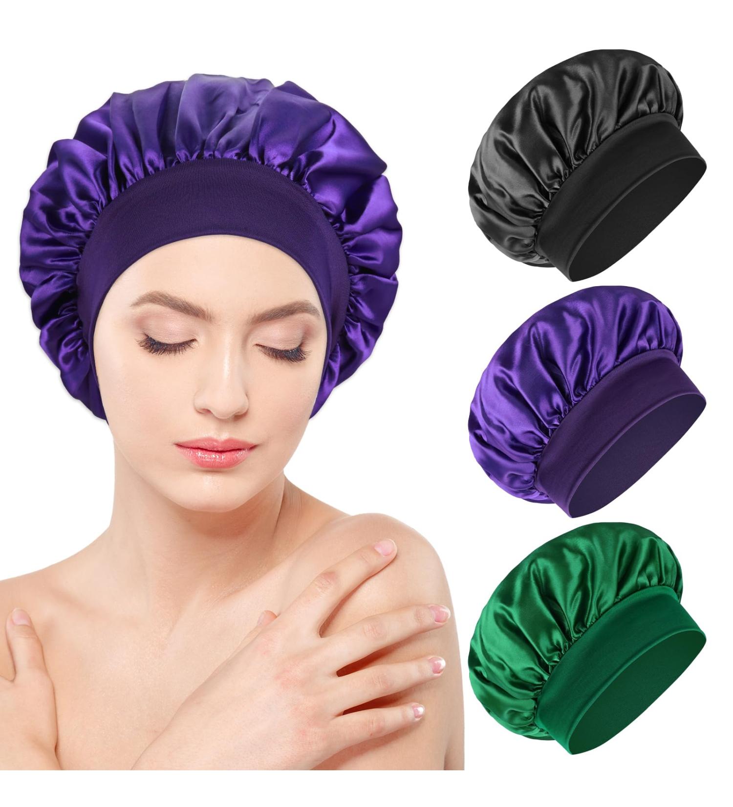 Buy Grevosea 3-Piece Satin Bonnet Hood Set Silk Hair Protection for Curly & Black Hair | Perfect for Nighttime Sleep - Buy Online on GoSupps.com