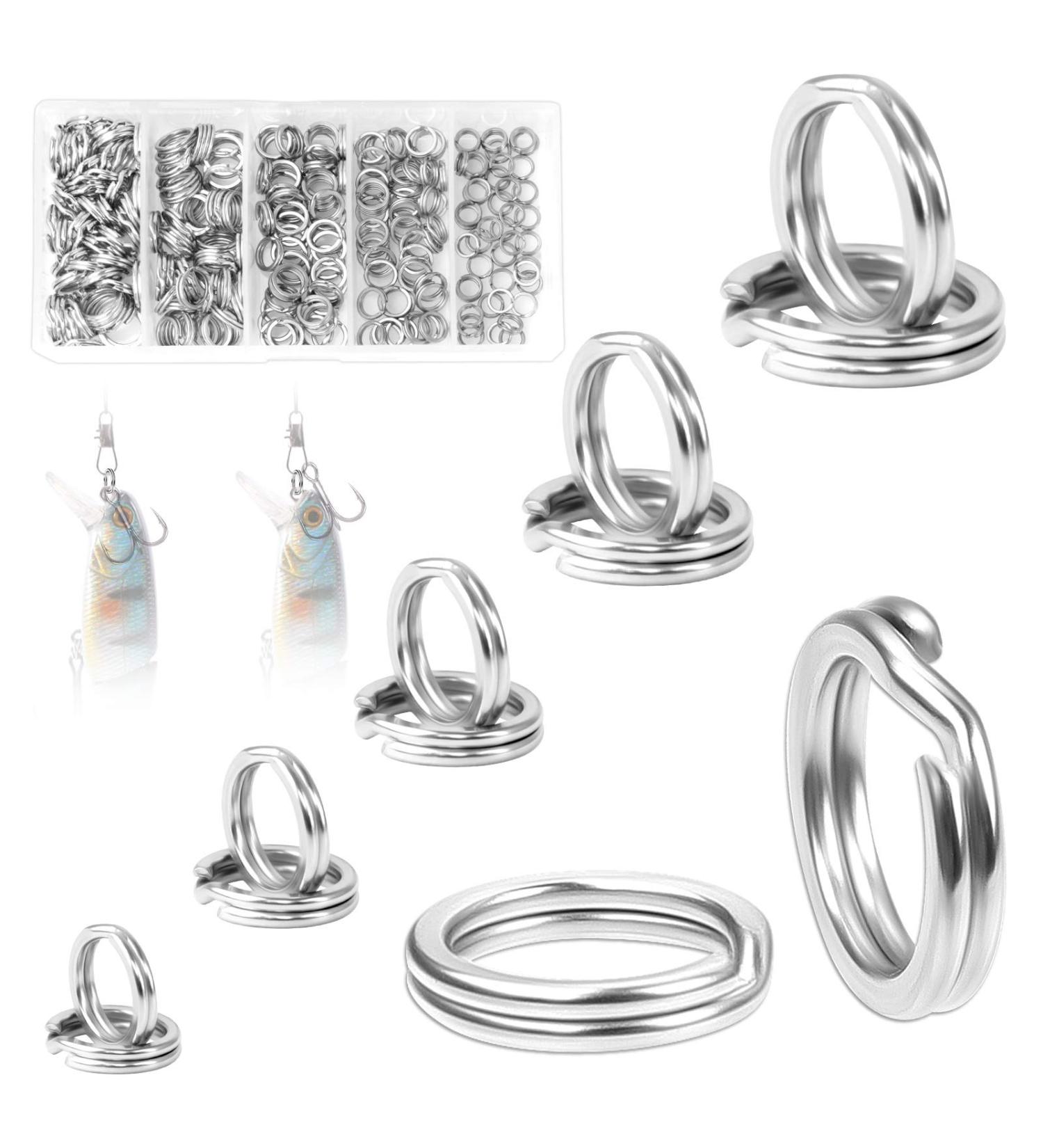 250 Pcs Stainless Steel Fishing Gap Rings - Double Snap Ring Bait Holders for Hooks (5/6/7/8/9mm) - Premium Fishing Accessories - Buy Online on GoSupps.com