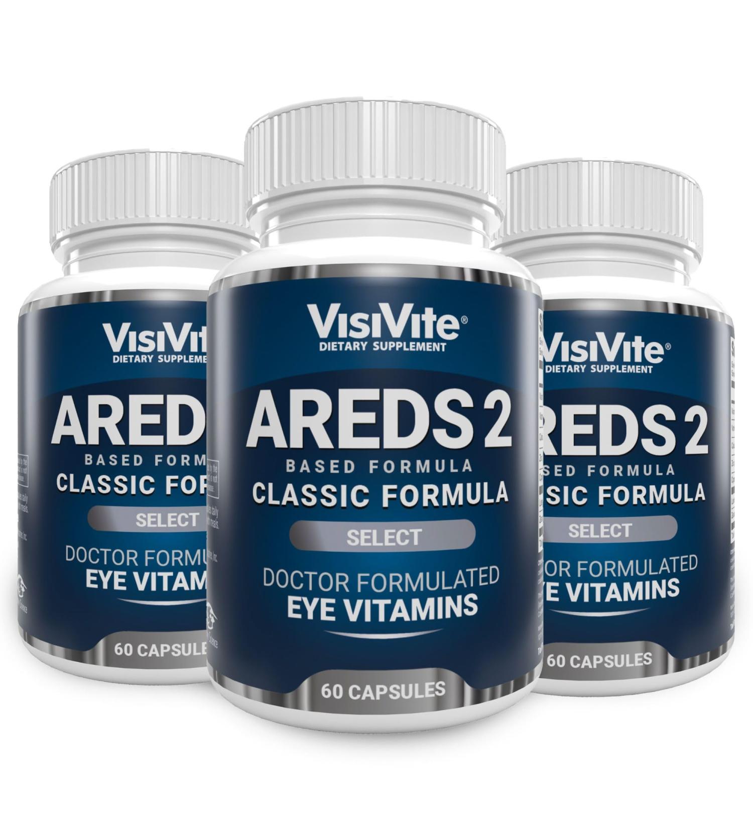AREDS 2 Select Eye Vitamins for Macular Support - Vitamins for Eyes with Zeaxanthin Plus Lutein Macular Supplement - Premium Macular Health Formula - Eye Supplements - 60 Capsules - (Pack of 3) - Buy Online on GoSupps.com