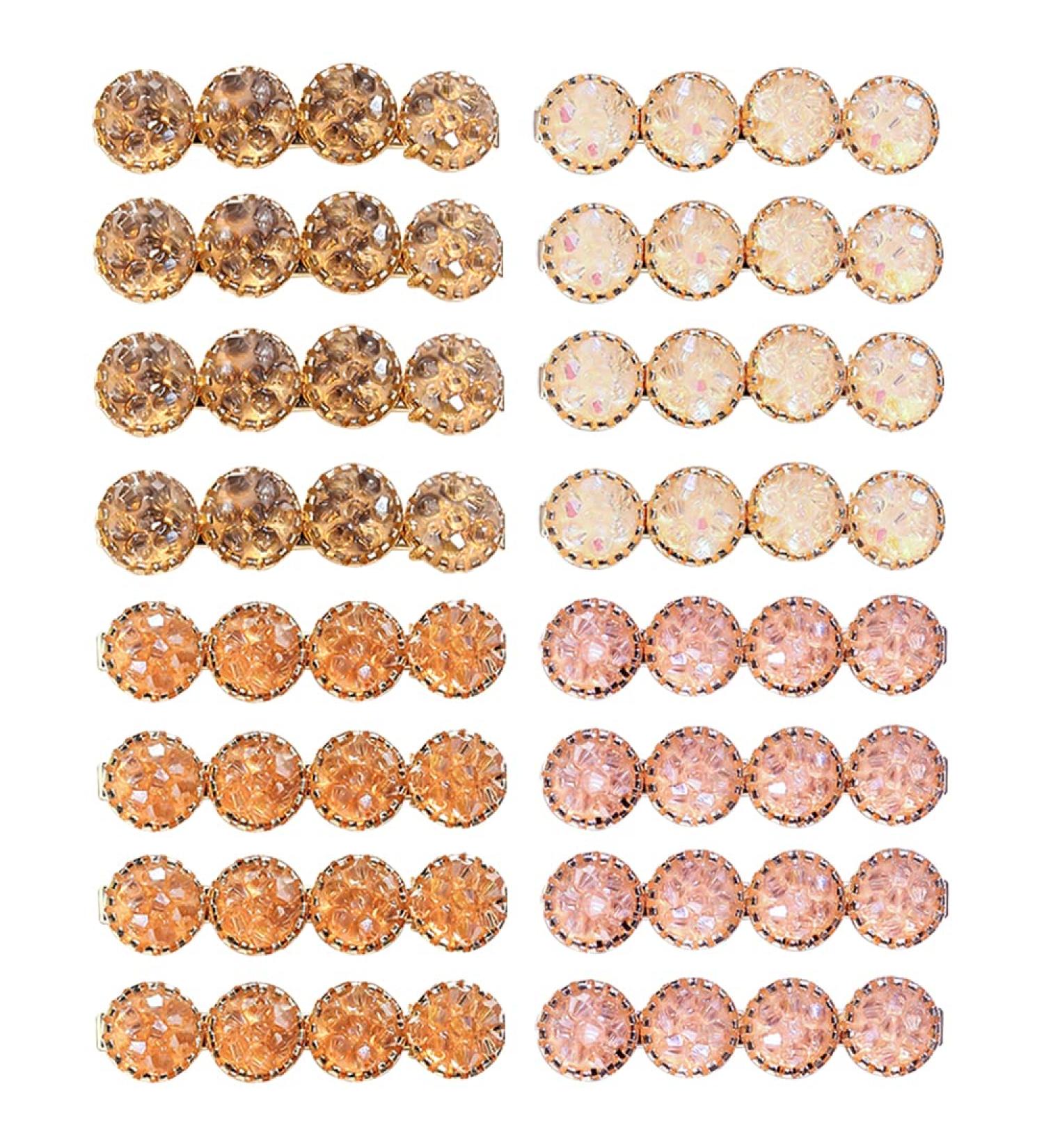 16Pcs Crystal Hair Clips - Round Rhinestone Duckbill Hair Barrettes for Women - Bling Geometric Alligator Hair Pins - Wedding Bridal Bridesmaid Hair Accessories - Buy Online on GoSupps.com