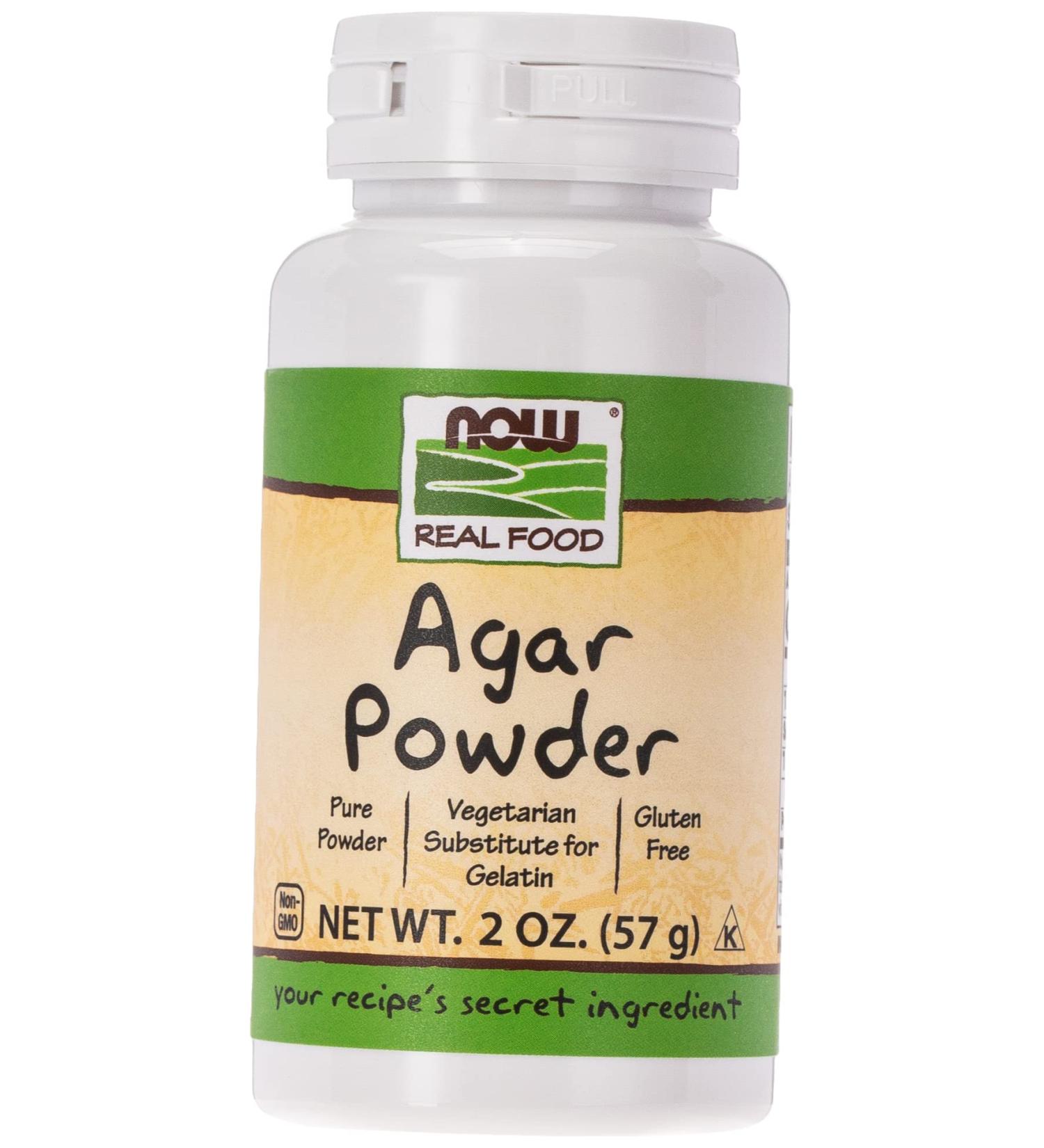 NOW Foods Agar Pure Powder 2 oz - Vegetarian Gelatin Substitute | Gluten-Free & Kosher - Buy Online on GoSupps.com