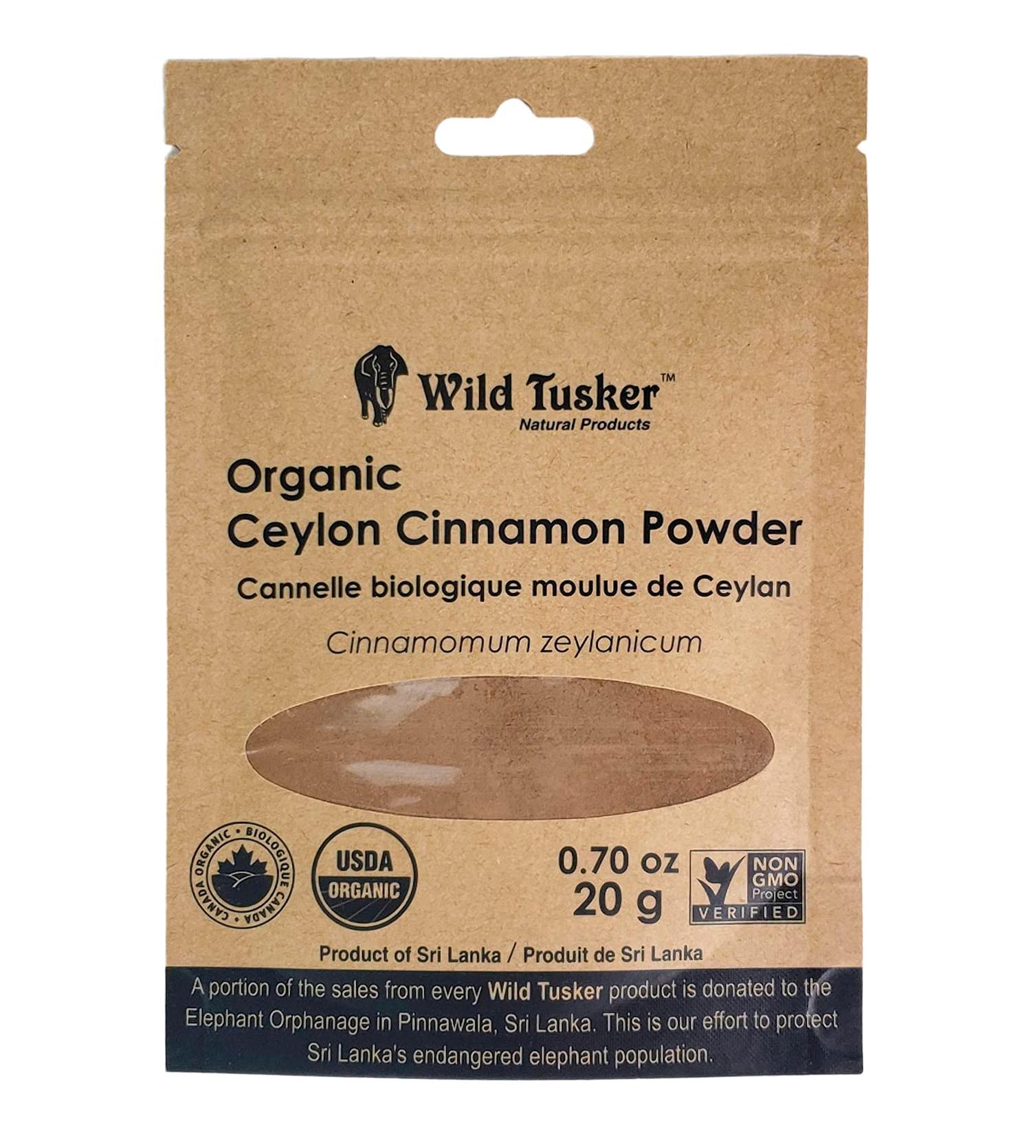 Wild Tusker Organic Ceylon Cinnamon Powder 20g - Buy Online on GoSupps.com