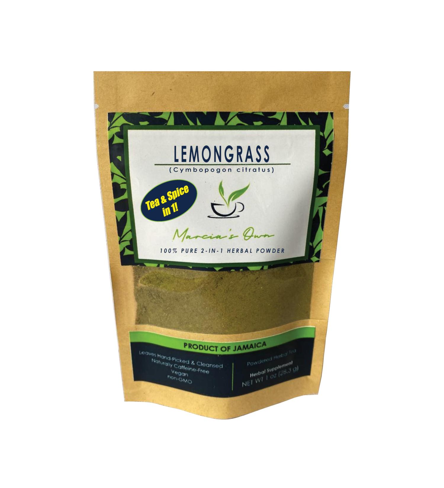 Marcia s Own Marcia's Own Lemongrass 100% Pure 2-IN-1 Herbal Tea & Spice Powder from Jamaica 1 oz / 28.3 g (40 Servings) - Buy Online on GoSupps.com