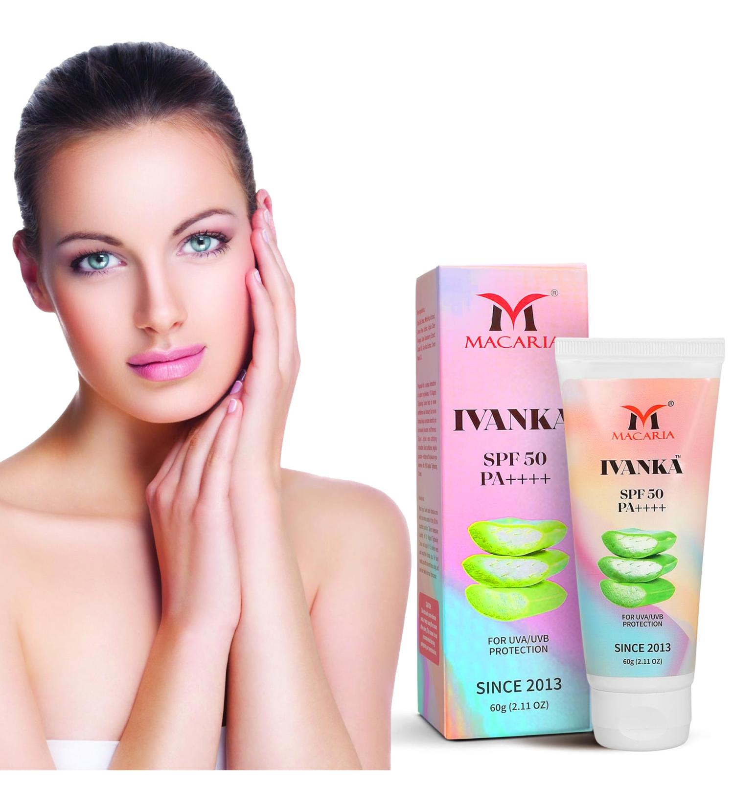 Macaria Cosmetics Ivanka SPF 50 beach defense sunscreen sun block Cream for women - Buy Online on GoSupps.com