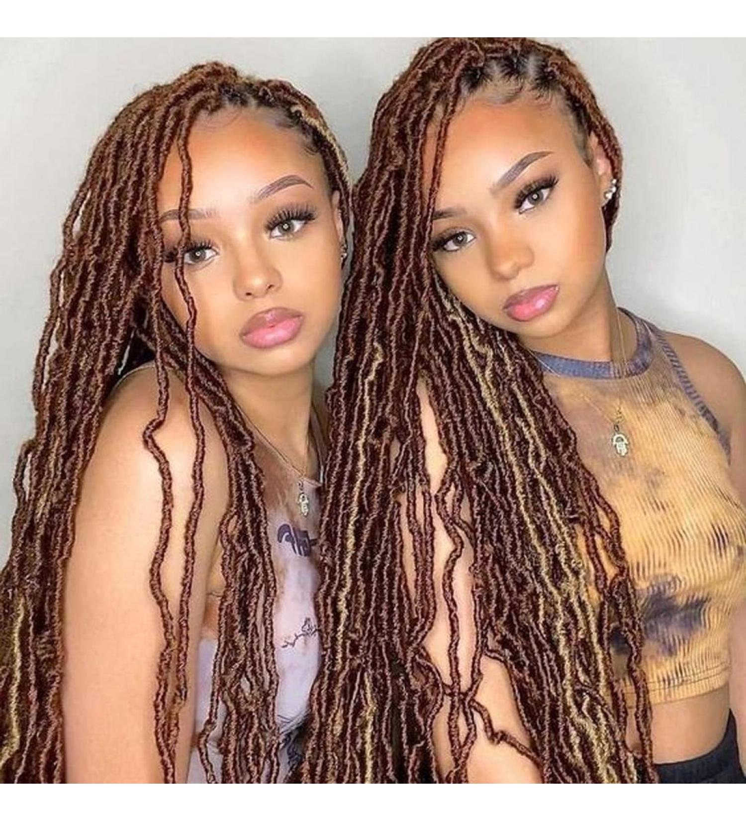 Xtrend 7Packs Nu Soft Locs Crochet Hair 24 Inch Dark Brown Natural Goddess Distressed Faux Locs Soft Locs Wavy Dreadlock Crochet Braids Hair Extensions 18strands/pack for Black Women 30# 24 Inch (Pack of 7) 30# New Soft Locs - Buy Online on GoSupps.com