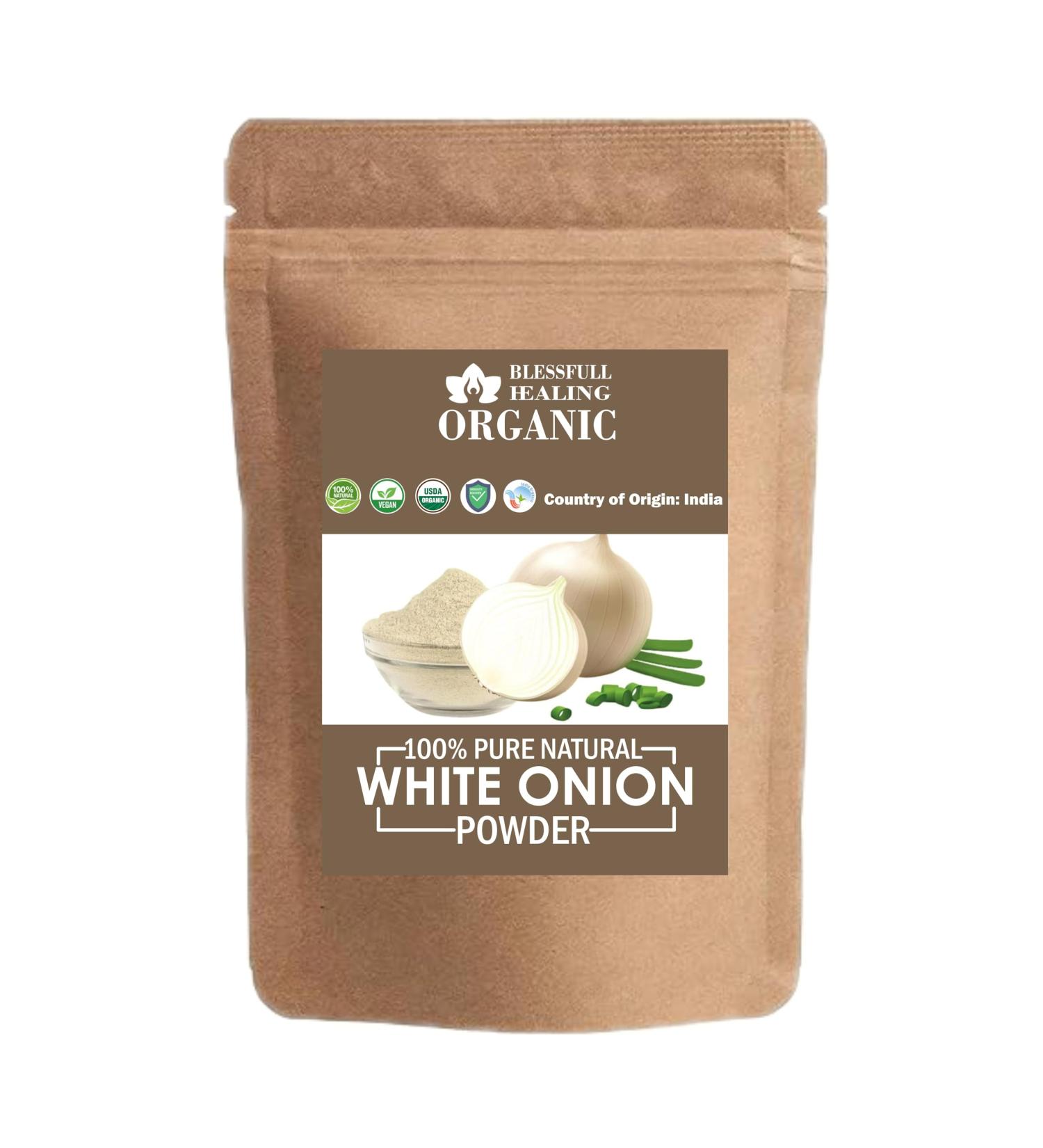 Blessfull Healing Organic 100% Pure Natural White Onion Superfood Powder | 100 Gram / 3.52 oz - Buy Online on GoSupps.com