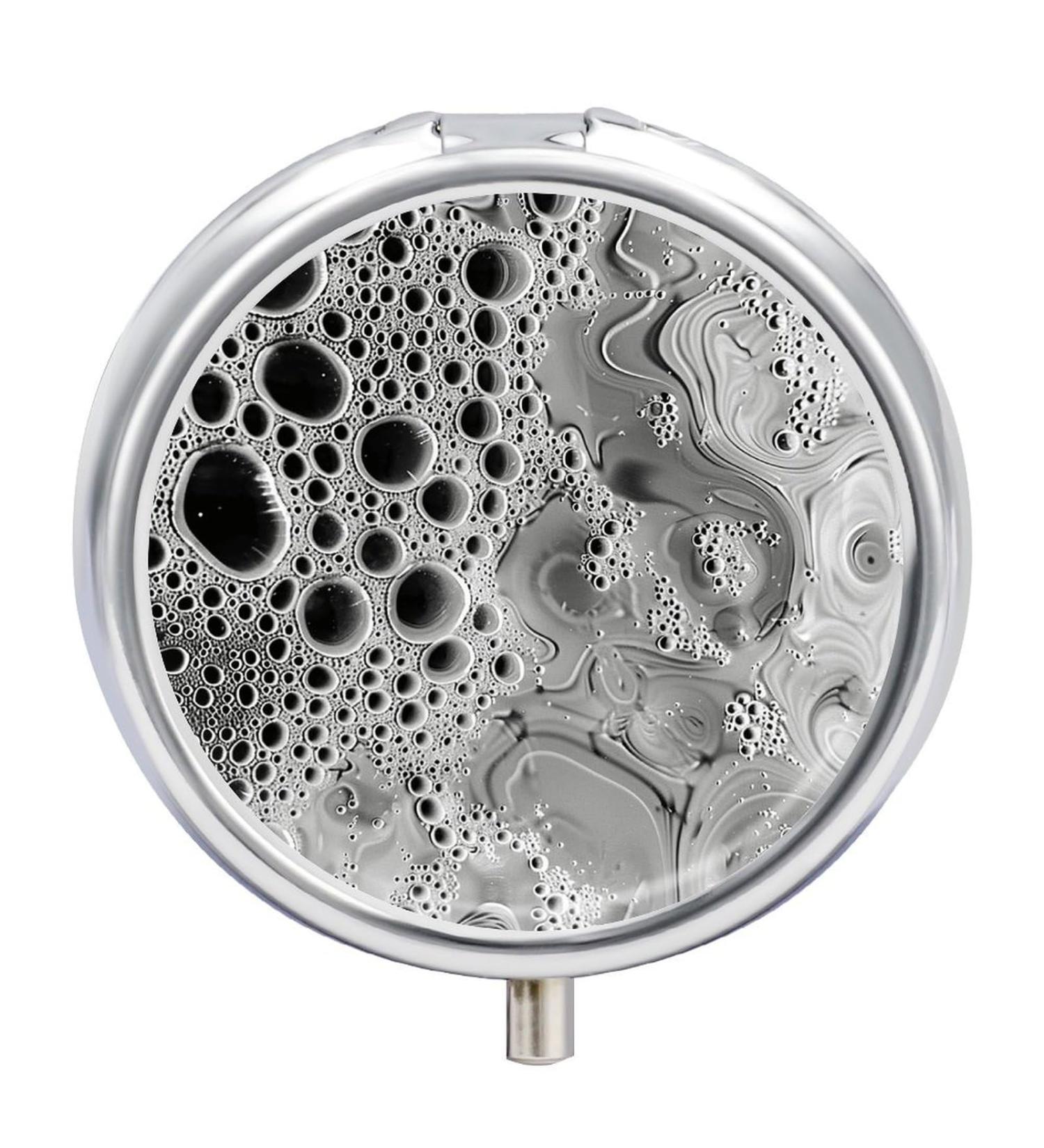 Travel Pill Box | 3 Compartment Portable Pill Organizer | Small Round Medicine Case with Water Drops Design - Buy Online on GoSupps.com