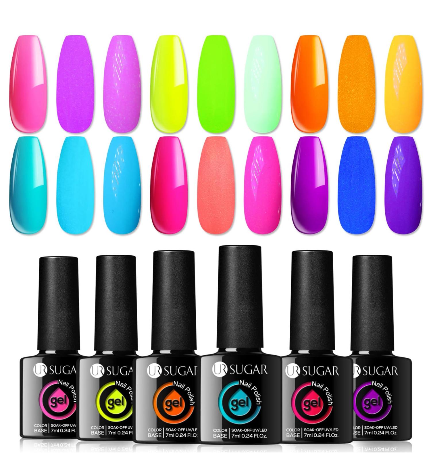 UR SUGAR Glow in The Dark Gel Nail Polish Set - 6 Halloween Neon Colours - Buy Online on GoSupps.com