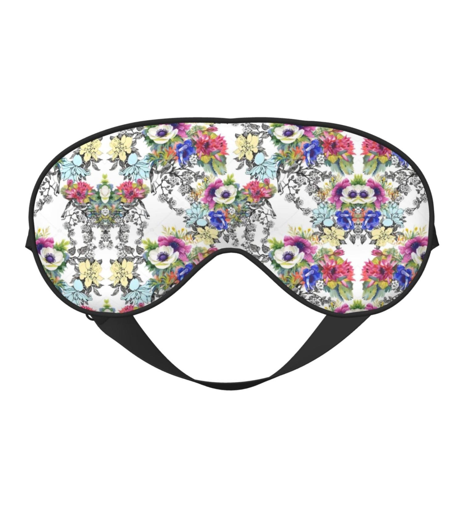 Shop Wildflower & Leaf Print Eye Mask | Soft Comfortable Light-Blocking Unisex Sleep Mask - International Shipping - Buy Online on GoSupps.com
