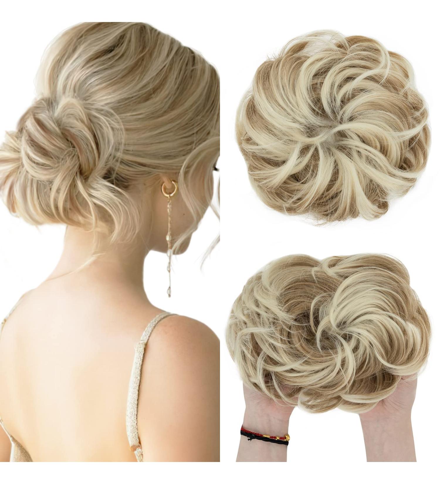 Sego Hair Part with Rubber Band - 55g Dutt Hair Tie & Extensions for Messy Buns - Coffee Brown & Blonde Bleach | International Shipping Available - Buy Online on GoSupps.com