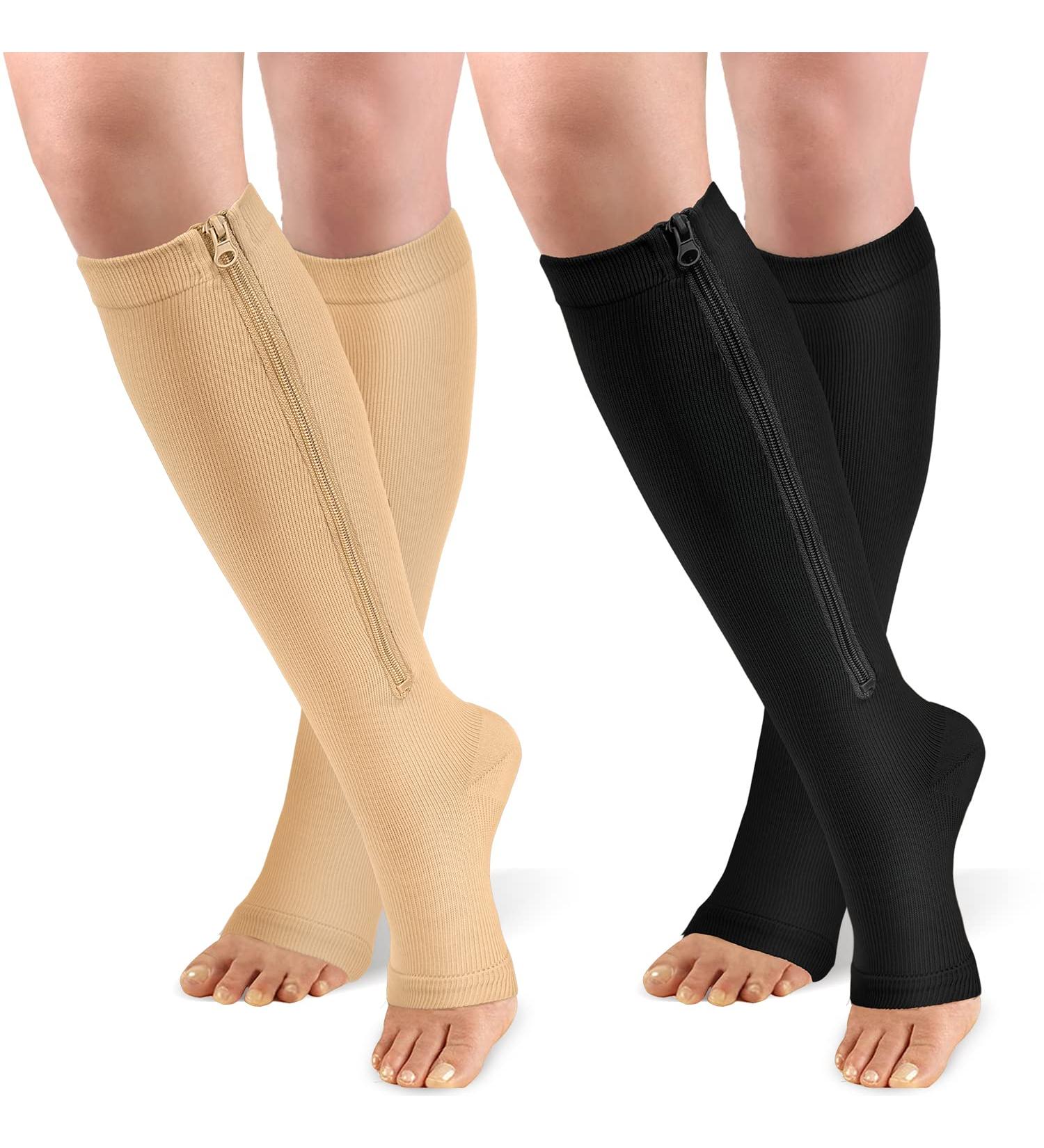 8 Pairs Compression Socks for Men & Women | 20-30 mmHg | Improve Blood Circulation | Ideal for Nurses Cycling & Running - A04 Black & Skin Colors (S/M) - Buy Online on GoSupps.com