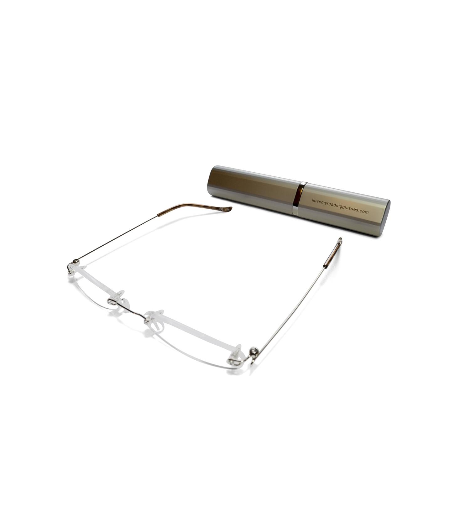 Rimless Silver Reading Glasses +1.5 Diopters | Stylish & Lightweight International Shipping - Buy Online on GoSupps.com